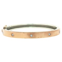 Bracelet manchette florentin « Rene Escobar Olly » en or rose 18 carats et argent, serti de diamants