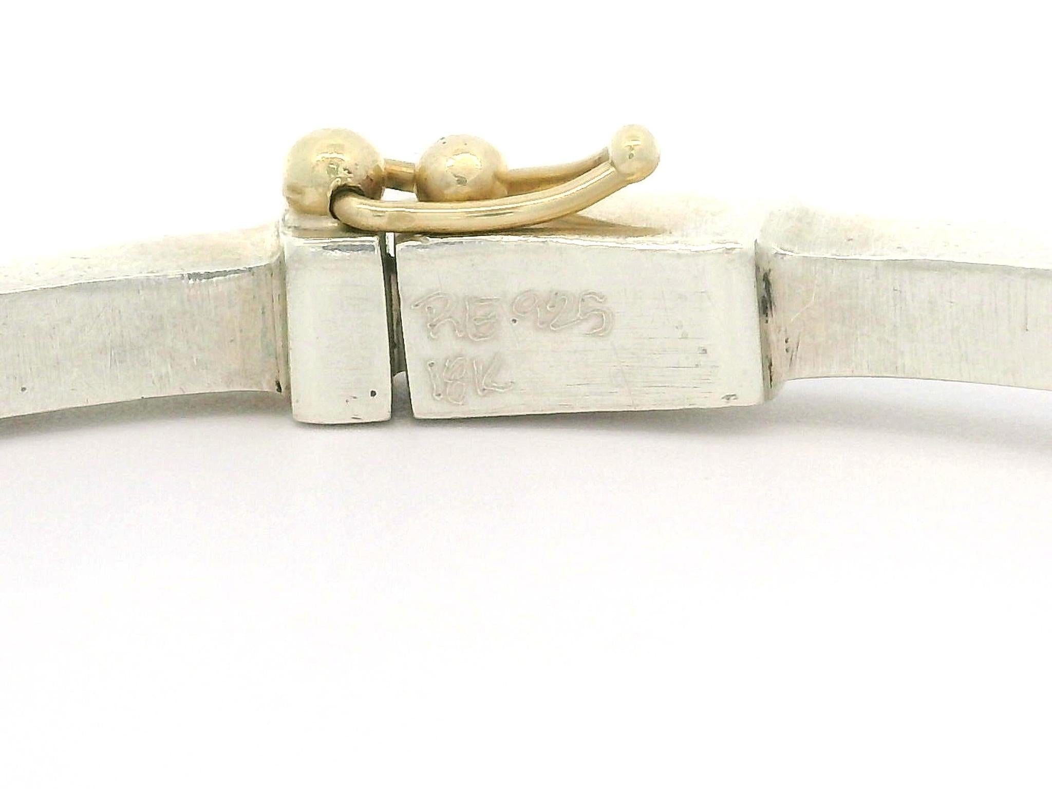 Taglio brillante Bracciale a cerniera in argento e oro rosa 18 carati con diamanti, Rene Escobar