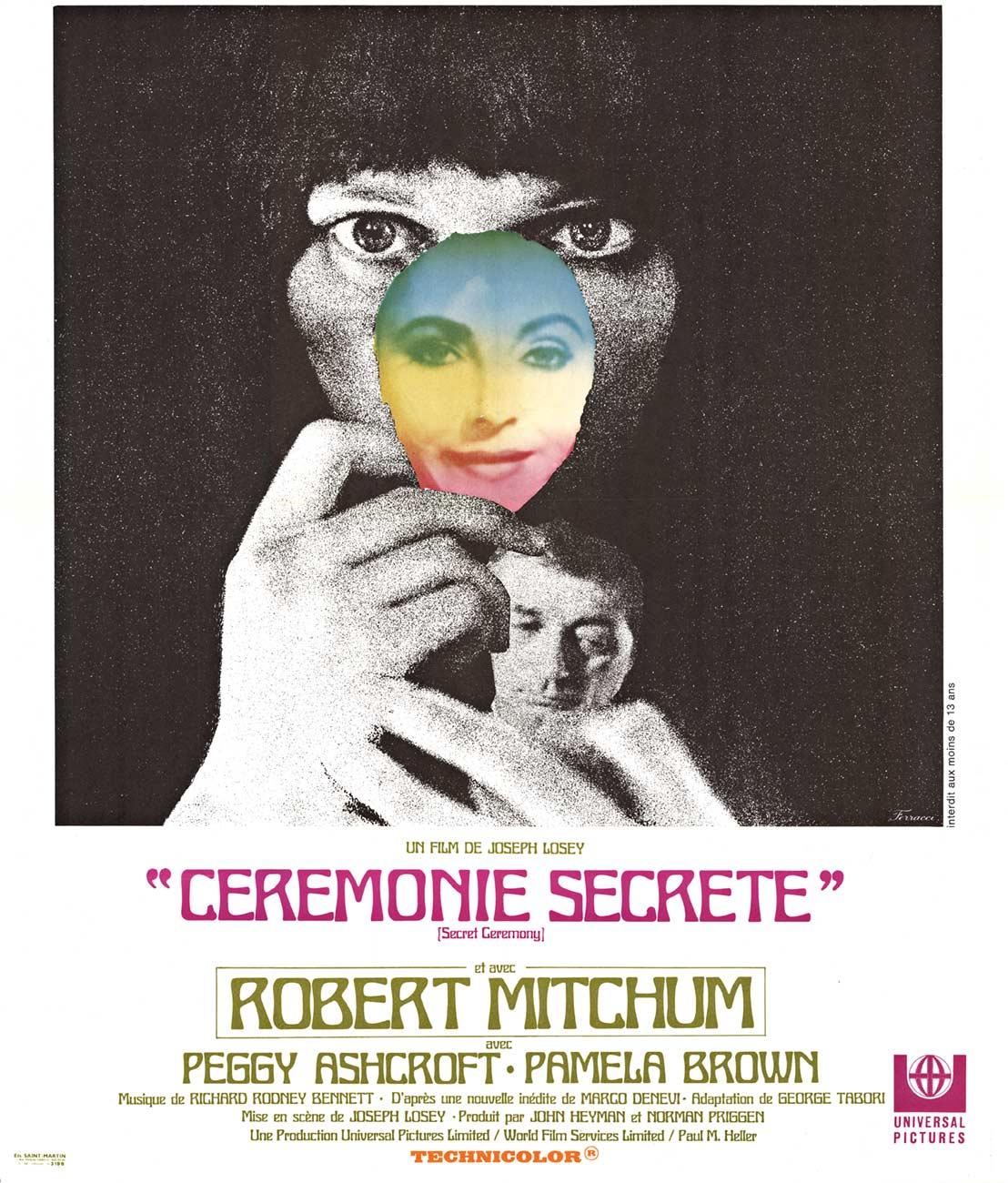 Vintage-Filmplakat „Secret Ceremony“ oder „Ceremonie Secrete“ (Geometrische Abstraktion), Print, von René Ferracci