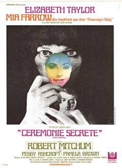 Original 'Secret Ceremony' or "Ceremonie Secrete" vintage movie poster