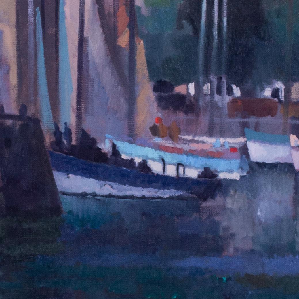 Französisch Anfang des 20. Jahrhunderts Ölgemälde von la Rochelle, Impressionist (Post-Impressionismus), Painting, von René Fontayne