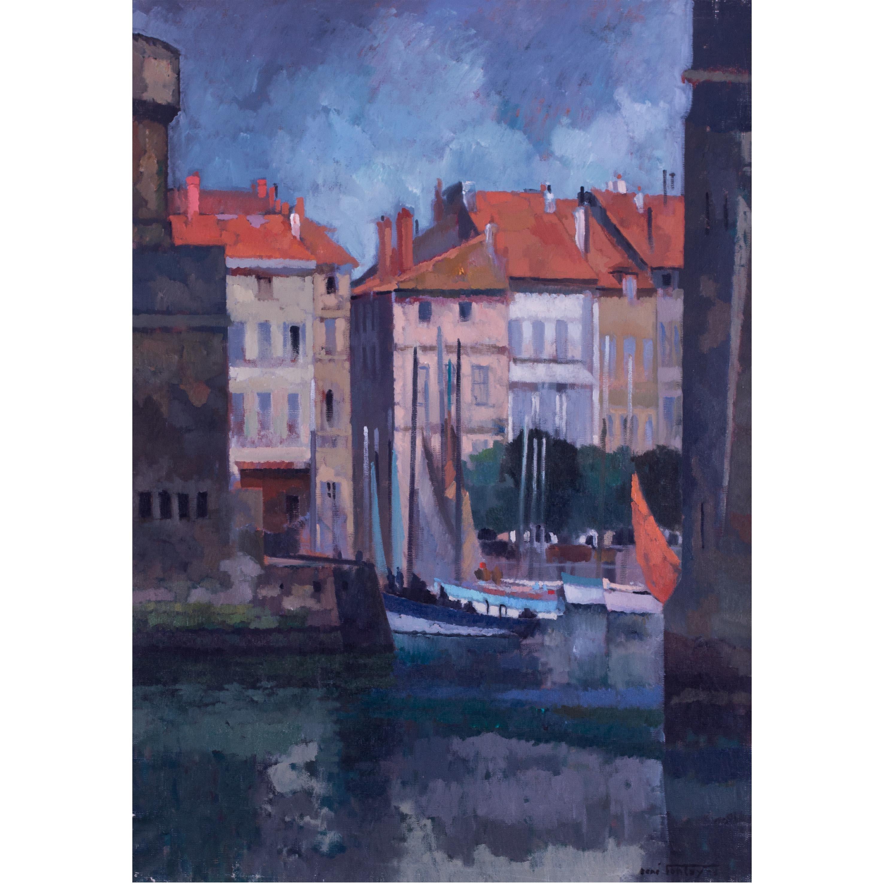 Französisch Anfang des 20. Jahrhunderts Ölgemälde von la Rochelle, Impressionist im Angebot 1