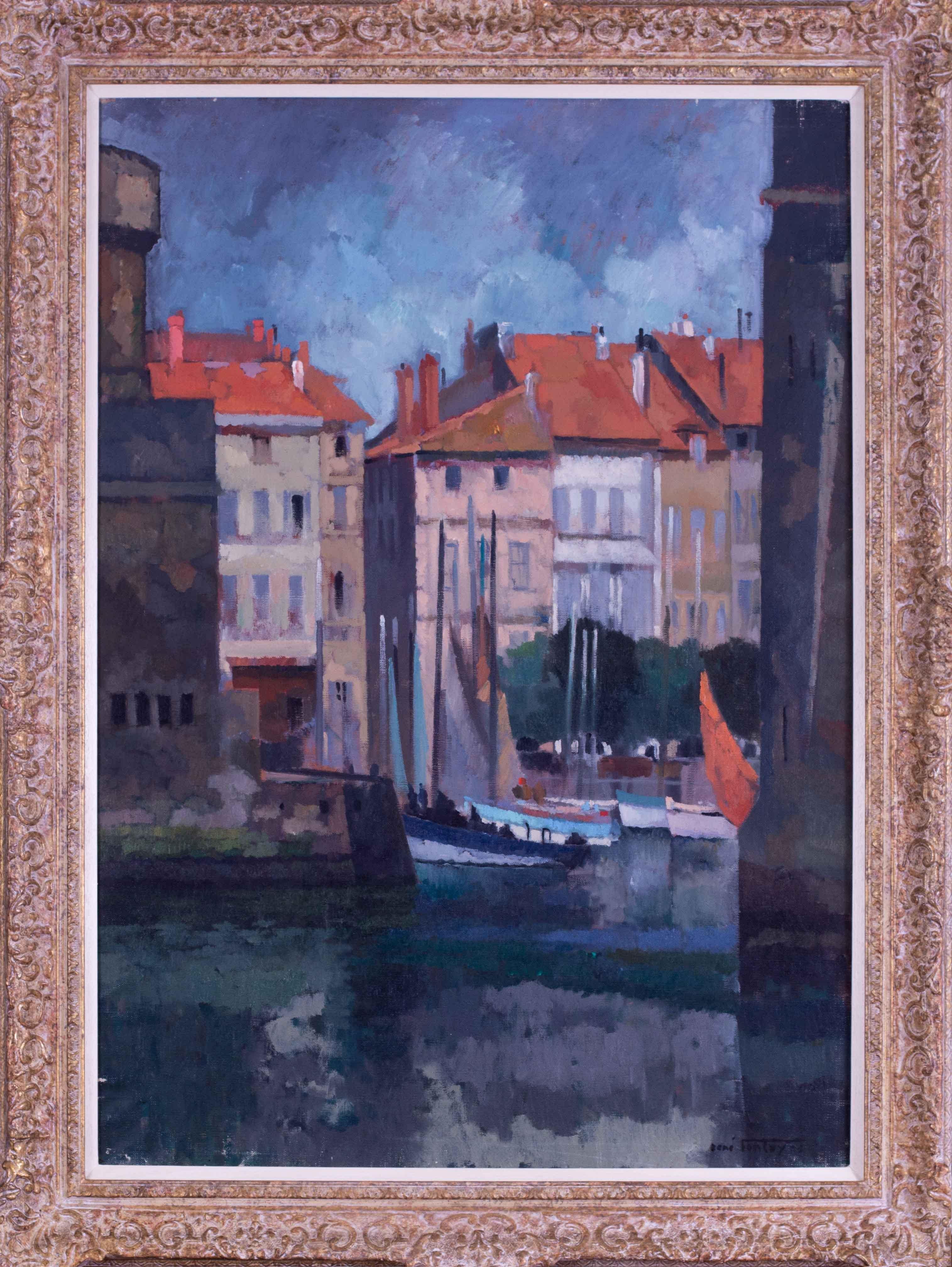 René Fontayne Landscape Painting – Französisch Anfang des 20. Jahrhunderts Ölgemälde von la Rochelle, Impressionist