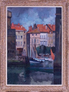 French early 20th Century oil painting of la Rochelle, Impressionist