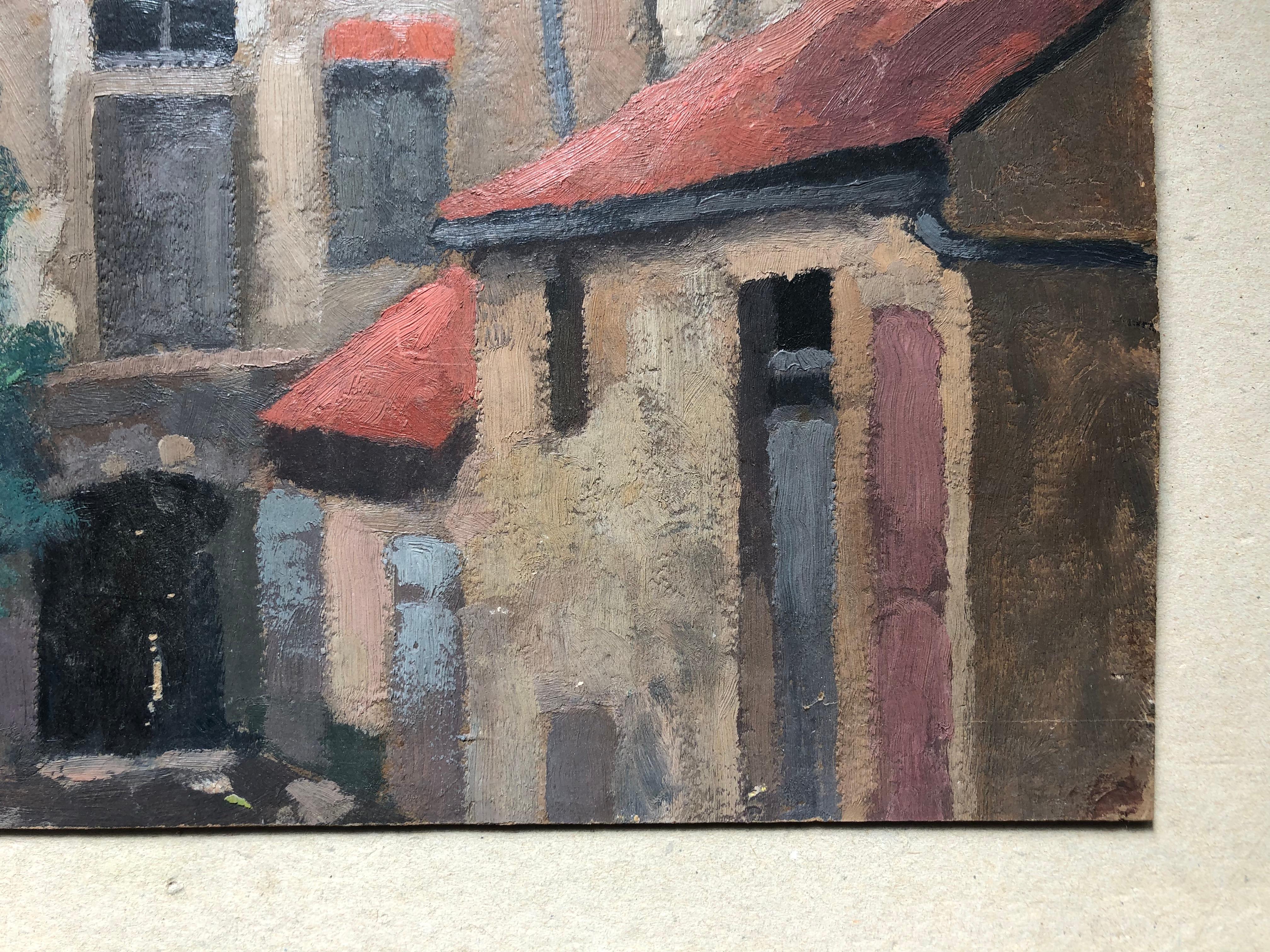 René Fontayne, Houses, Oil on cardboard For Sale 5