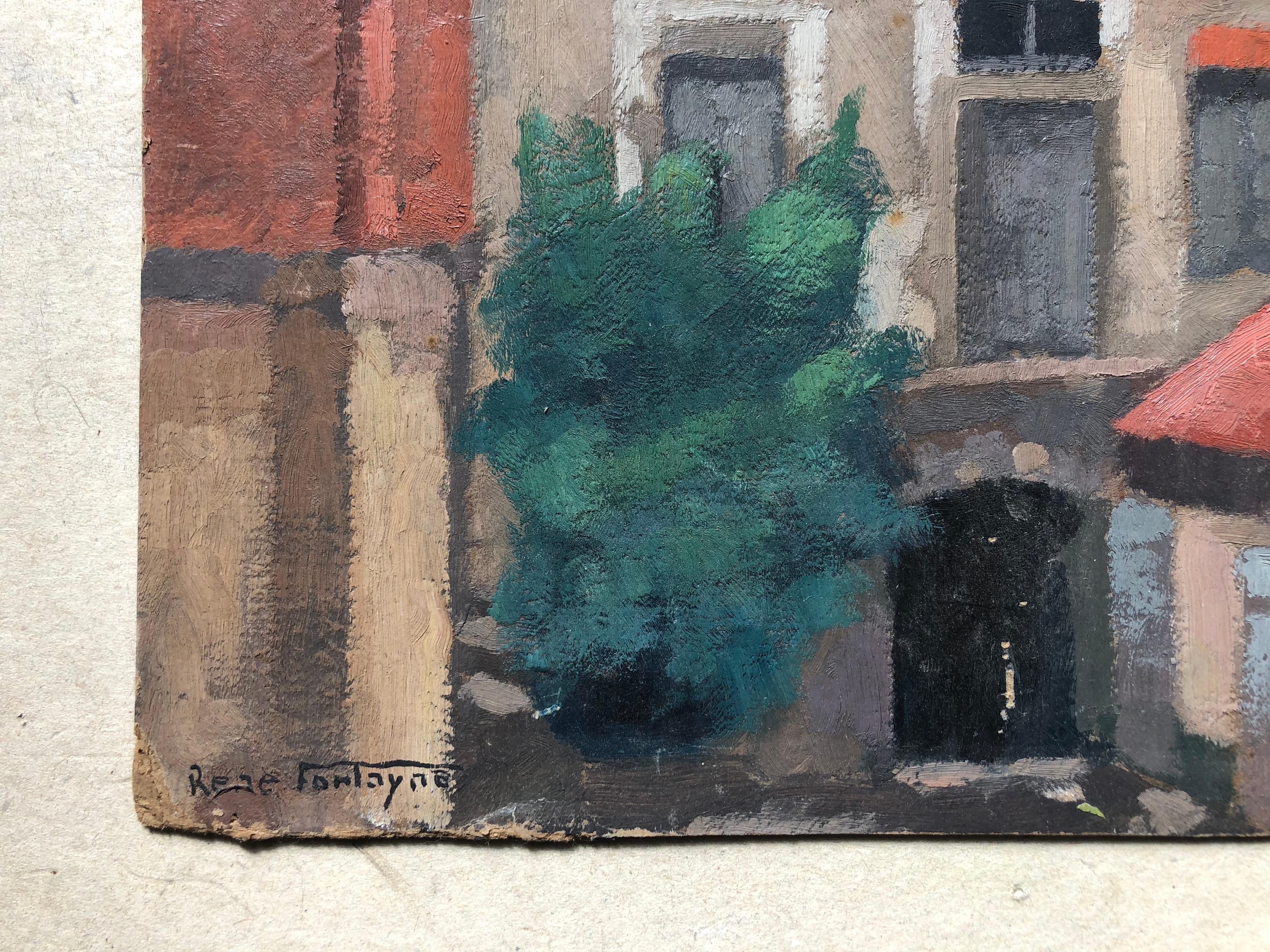 René Fontayne, Houses, Oil on cardboard For Sale 6