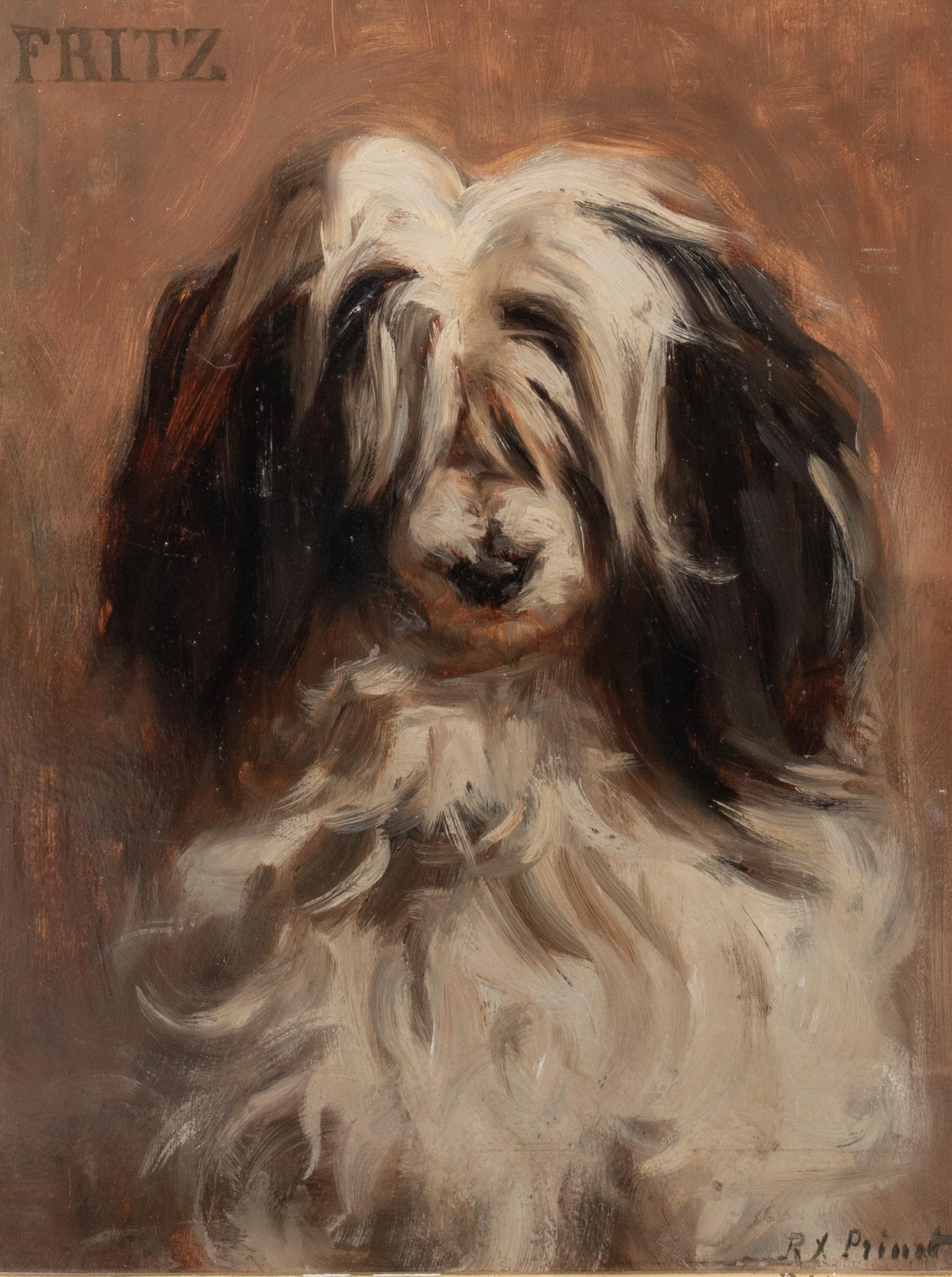 Fritz, un mouton français, daté de 1897, Paris 

Portrait Rene-Xavier Prinet (1861-1946) vendu à 105 000 $.

Portrait d'un chien de berger français du XIXe siècle, huile sur panneau de René-Xavier Prinet. Portrait de tête d'un chien de berger