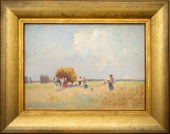 Le temps des récoltes de René Frédéric Ricard (B.1889) :: Huile sur panneau:: Signé