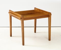 René Gabriel Rare Form Oak Side Table, France, circa 1945