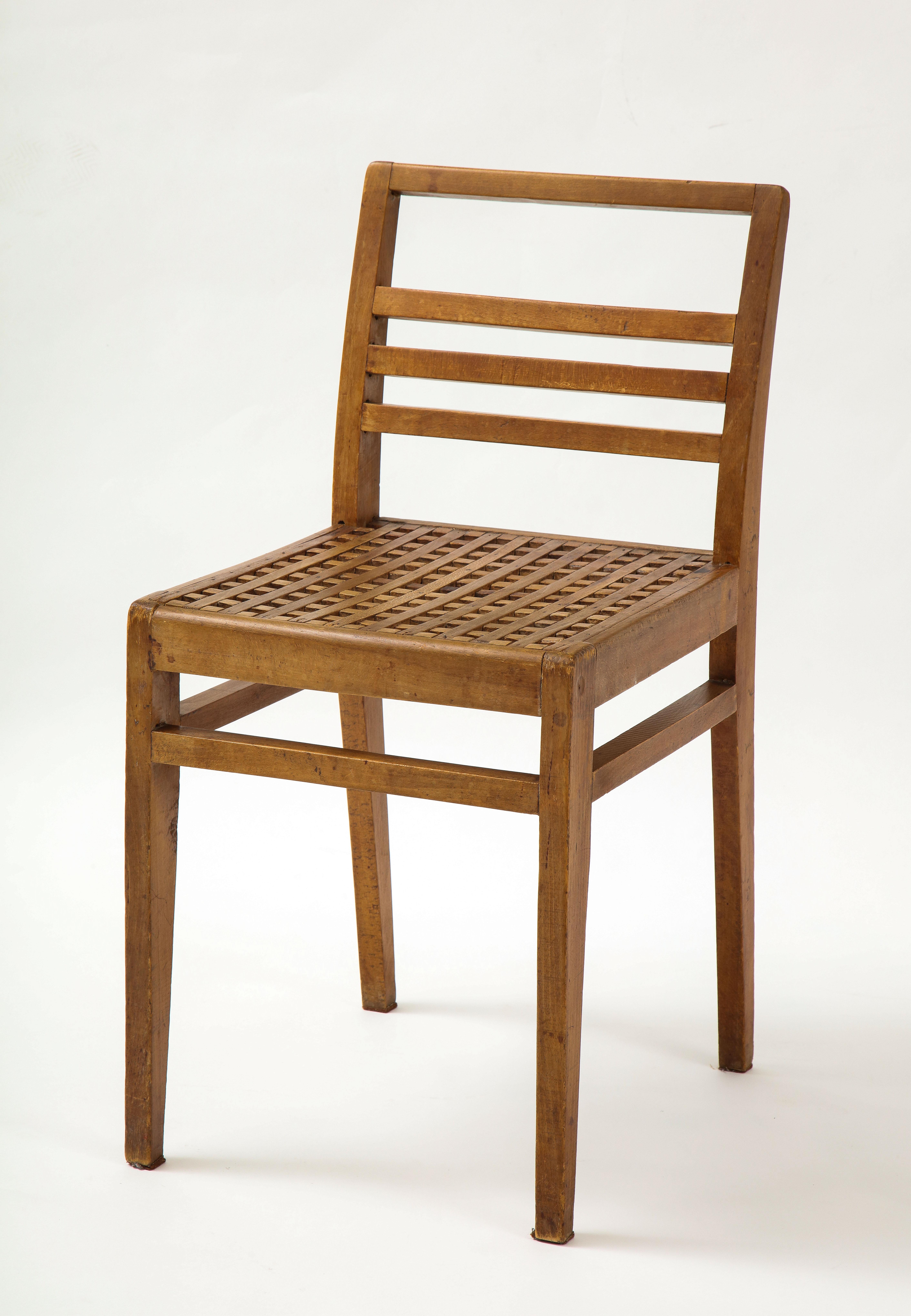 René Gabriel (1890-1950)
Early chair, France, circa 1940, First prod. ‘Service des Constructions Provisoires’
Beech

Measures: H 29.75, W 14.75, D 15.25 in.