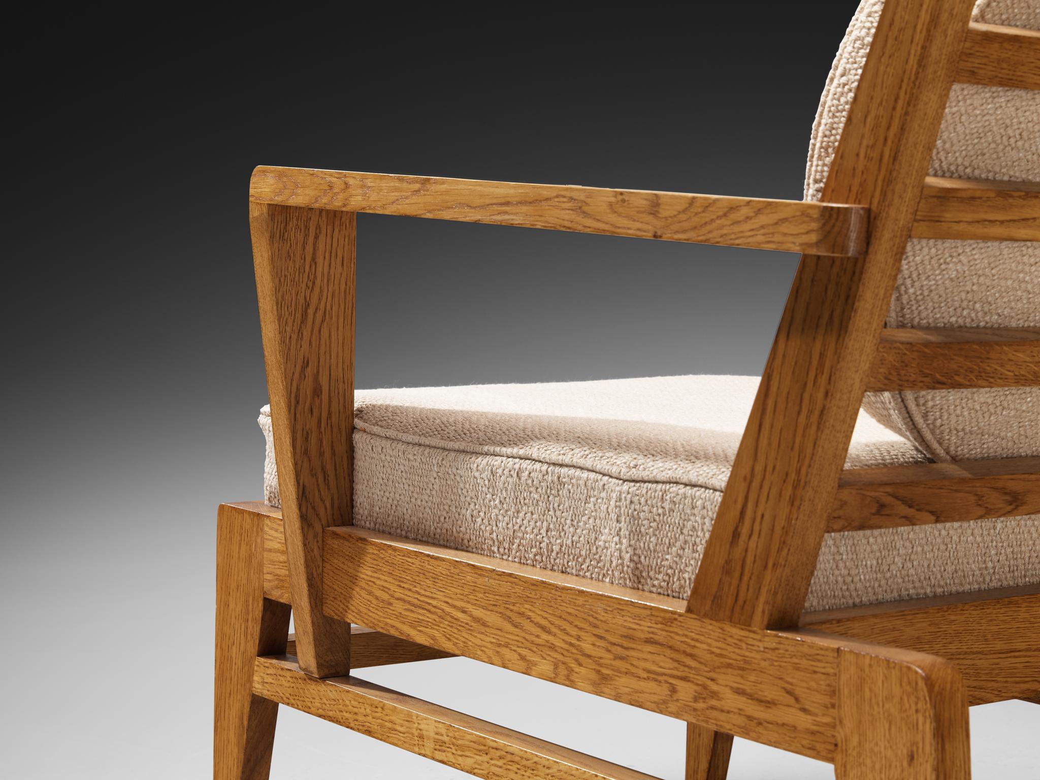 Mid-Century Modern René Gabriel for Lieuvin 'RG178' Lounge Chairs in Solid Wood For Sale