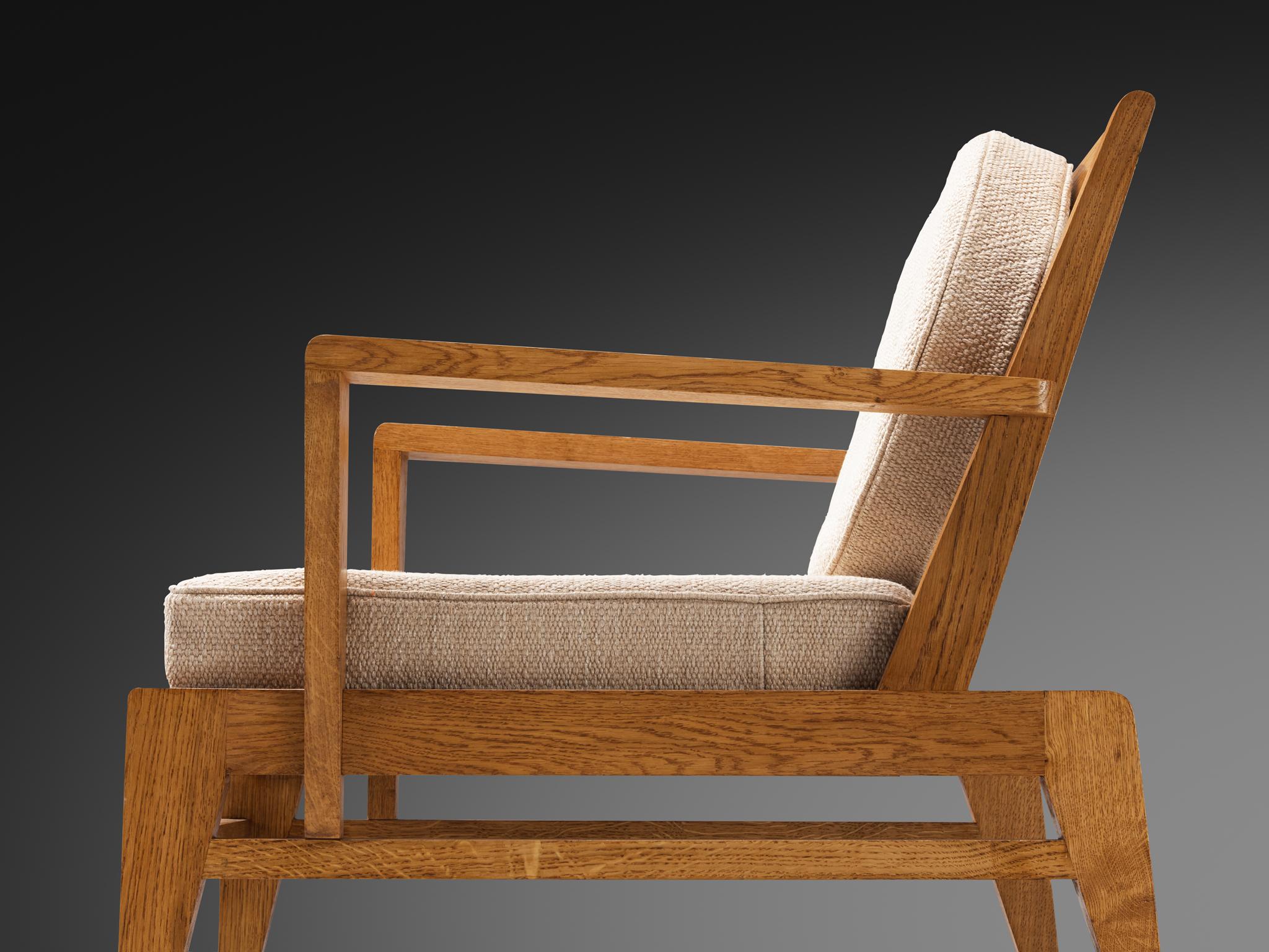 Mid-20th Century René Gabriel for Lieuvin 'RG178' Lounge Chairs in Solid Wood For Sale