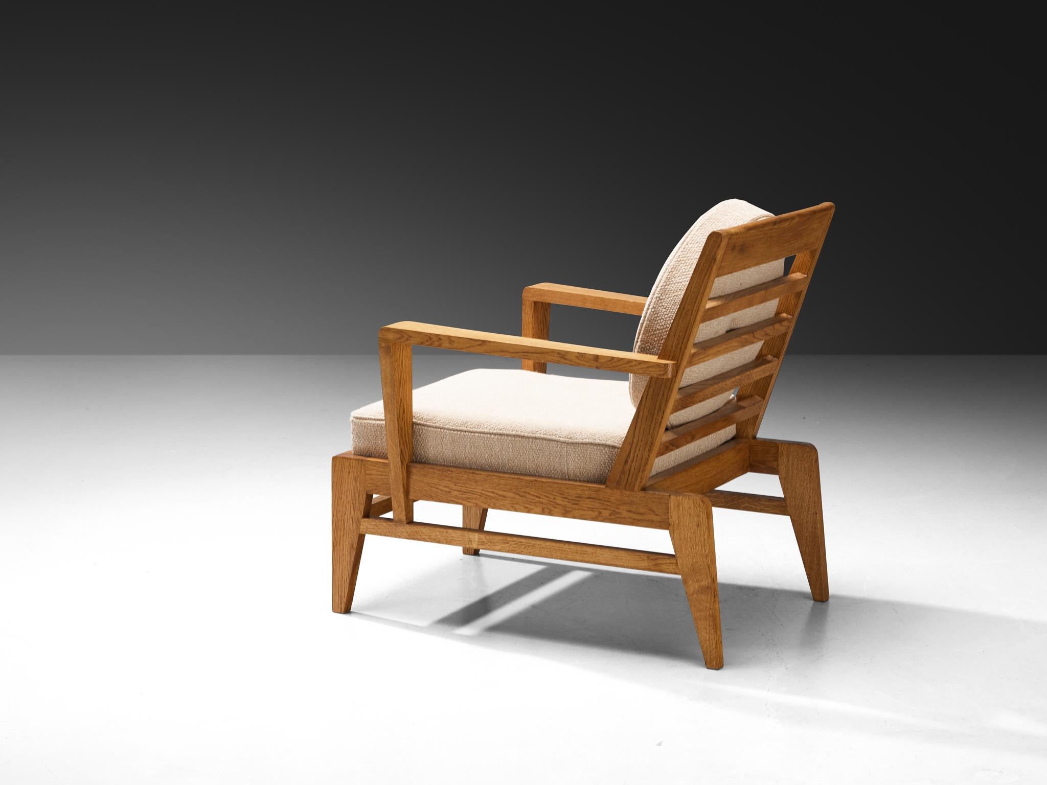 Fabric René Gabriel for Lieuvin 'RG178' Lounge Chairs in Solid Wood For Sale