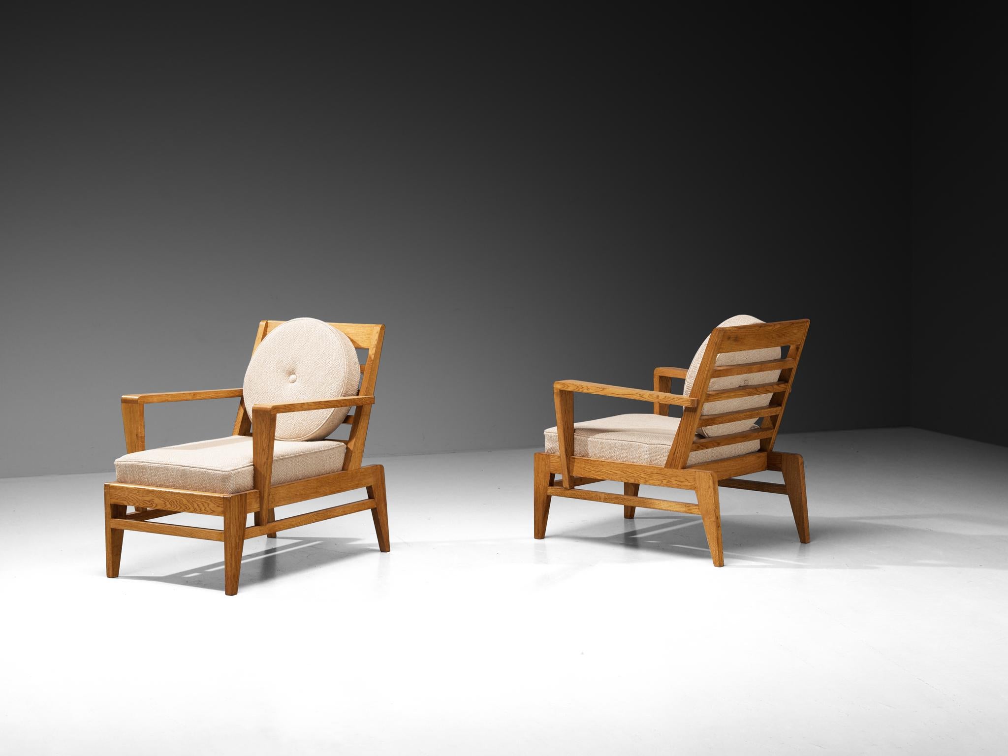 René Gabriel for Lieuvin 'RG178' Lounge Chairs in Solid Wood For Sale 2
