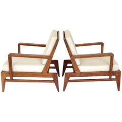 Rene Gabriel French Oak Lounge Chairs Reconstruction Period