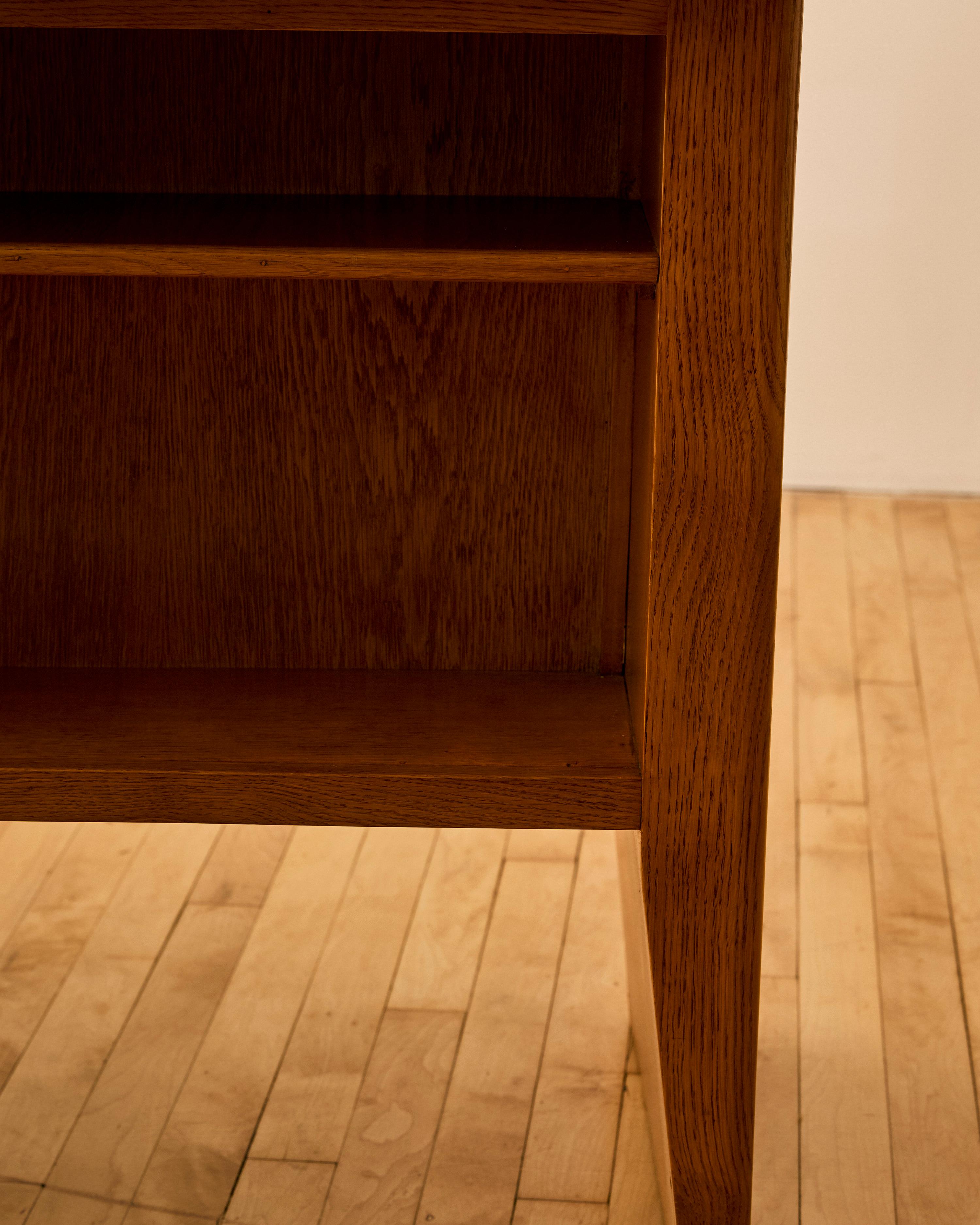 Rene Gabriel Oak and Bronze Desk c. 1950 For Sale 9