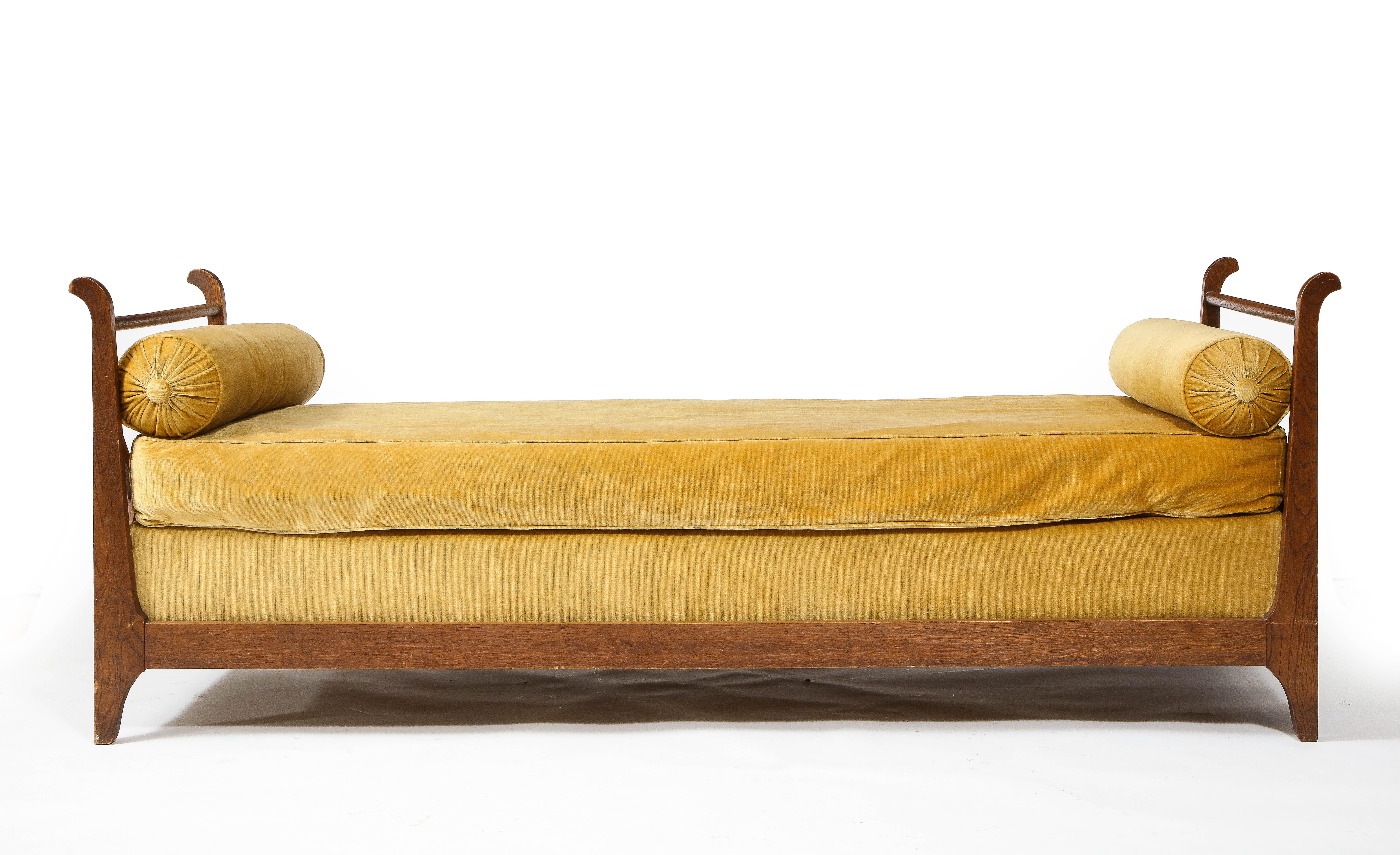 René Gabriel Oak Daybed, France 1940's In Good Condition In New York, NY