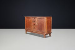 René Gabriel Patinated Oak Sideboard, France, 1940s