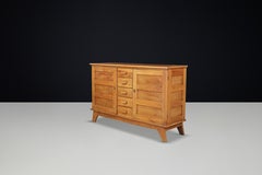 René Gabriel Patinated Oak Sideboard, France, 1940s