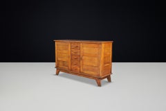René Gabriel Patinated Oak Sideboard, France, 1940s