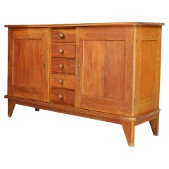 René Gabriel Patinated Oak Sideboard, France, 1940s