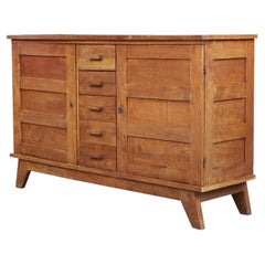 Credenza René Gabriel in Oak patinato, Francia, anni '40