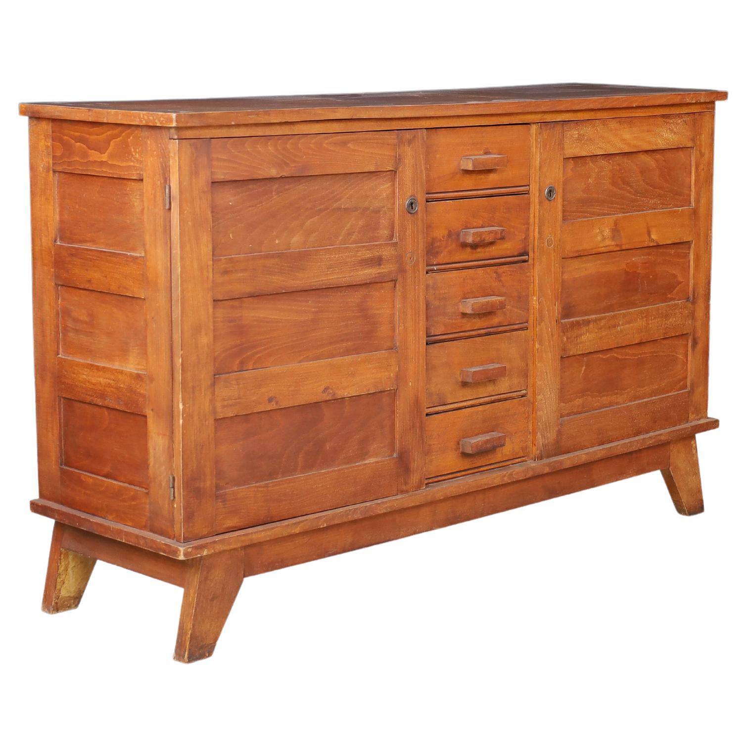 Buffet en chêne patiné René Gabriel, France, années 1940