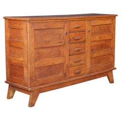 René Gabriel Patinated Oak Sideboard, France, 1940s