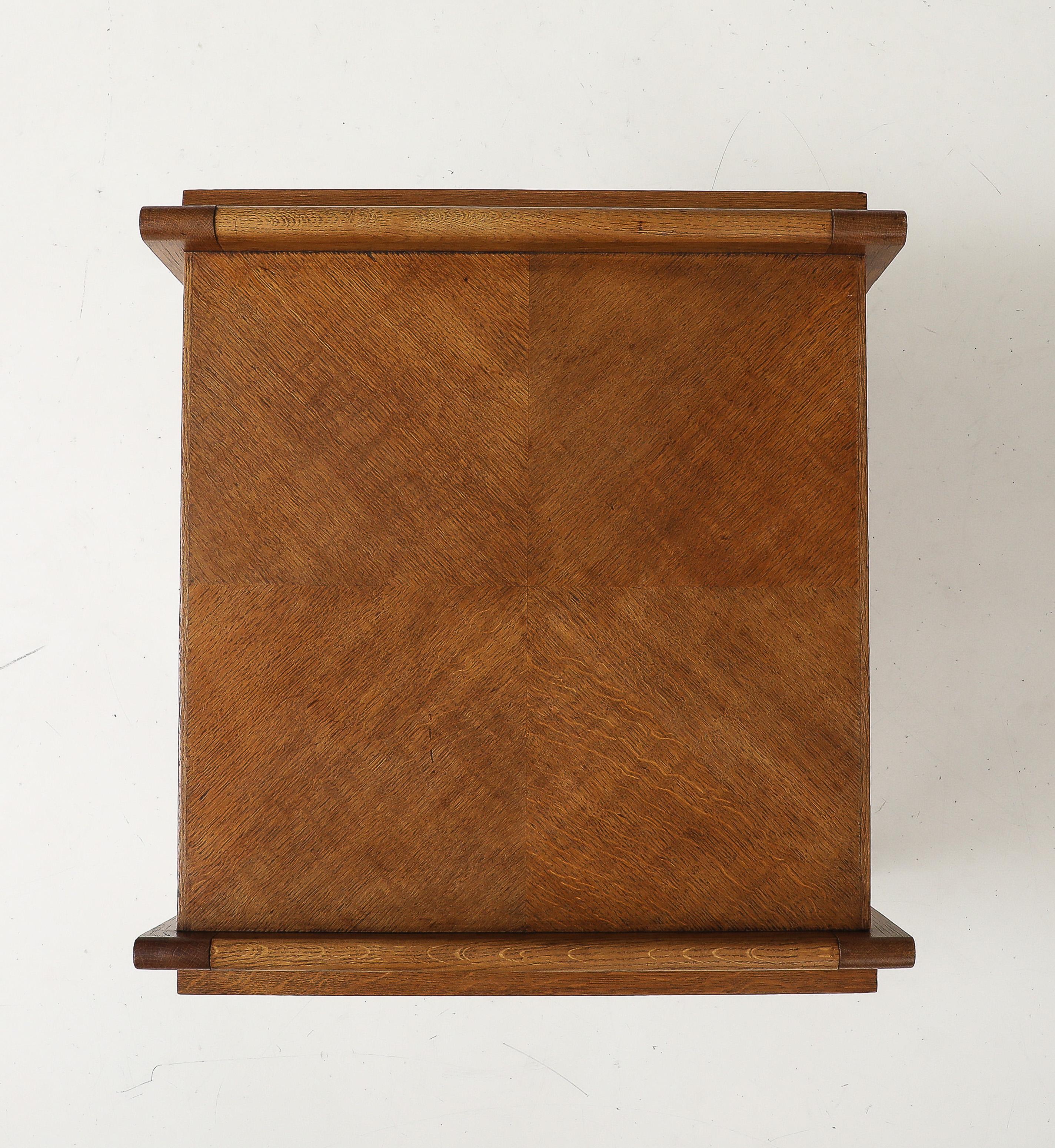 René Gabriel Rare Form Oak Side Table, France, circa 1945 For Sale 4