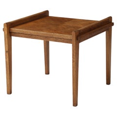 René Gabriel Rare Form Oak Side Table, France, circa 1945