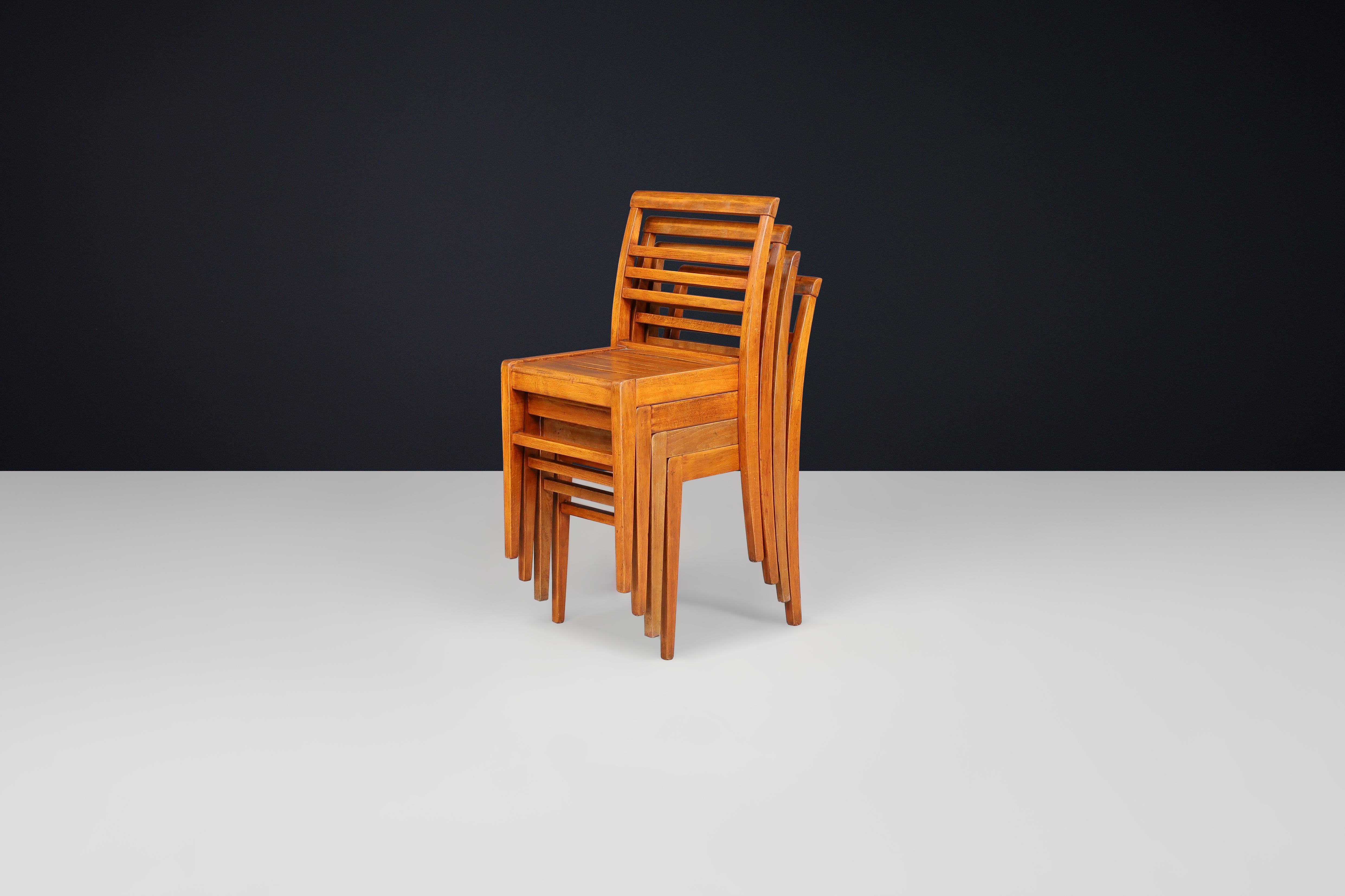 René Gabriel Rekonstruktion Eiche Esszimmerstühle, Frankreich, 1946 - 48+ Verfügbar im Angebot 4