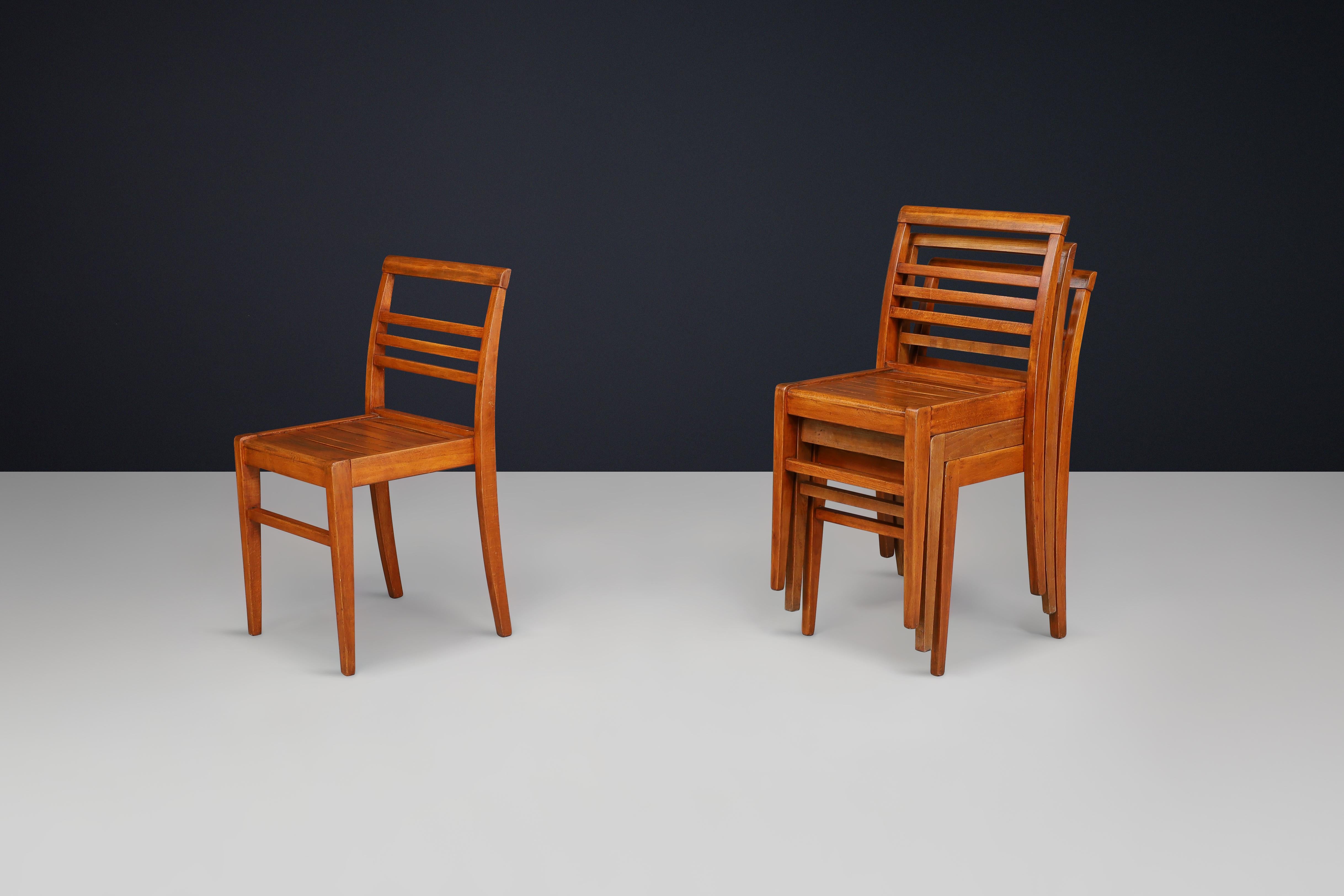 René Gabriel Rekonstruktion Eiche Esszimmerstühle, Frankreich, 1946 - 48+ Verfügbar im Angebot 5