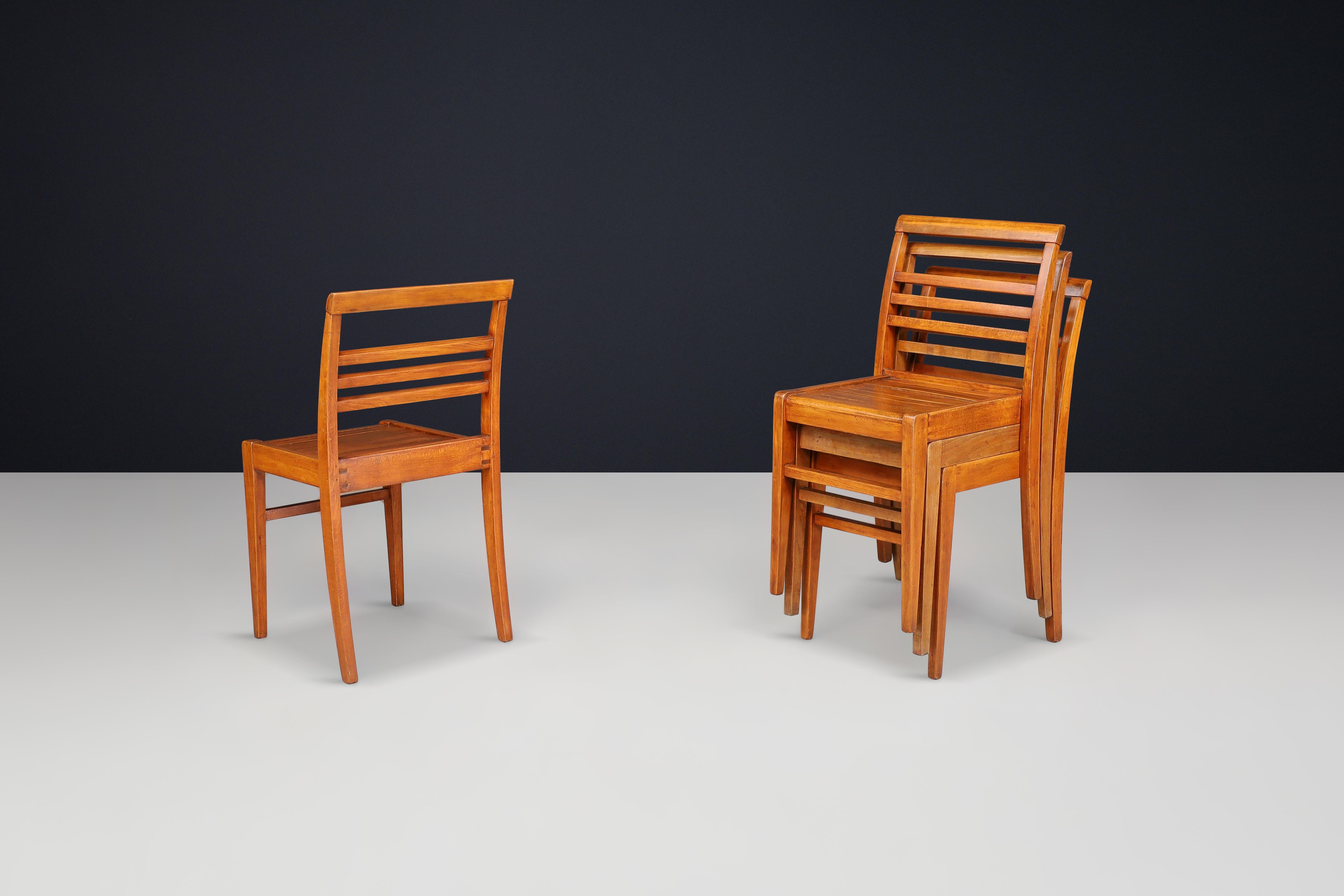 René Gabriel Rekonstruktion Eiche Esszimmerstühle, Frankreich, 1946 - 48+ Verfügbar im Angebot 6