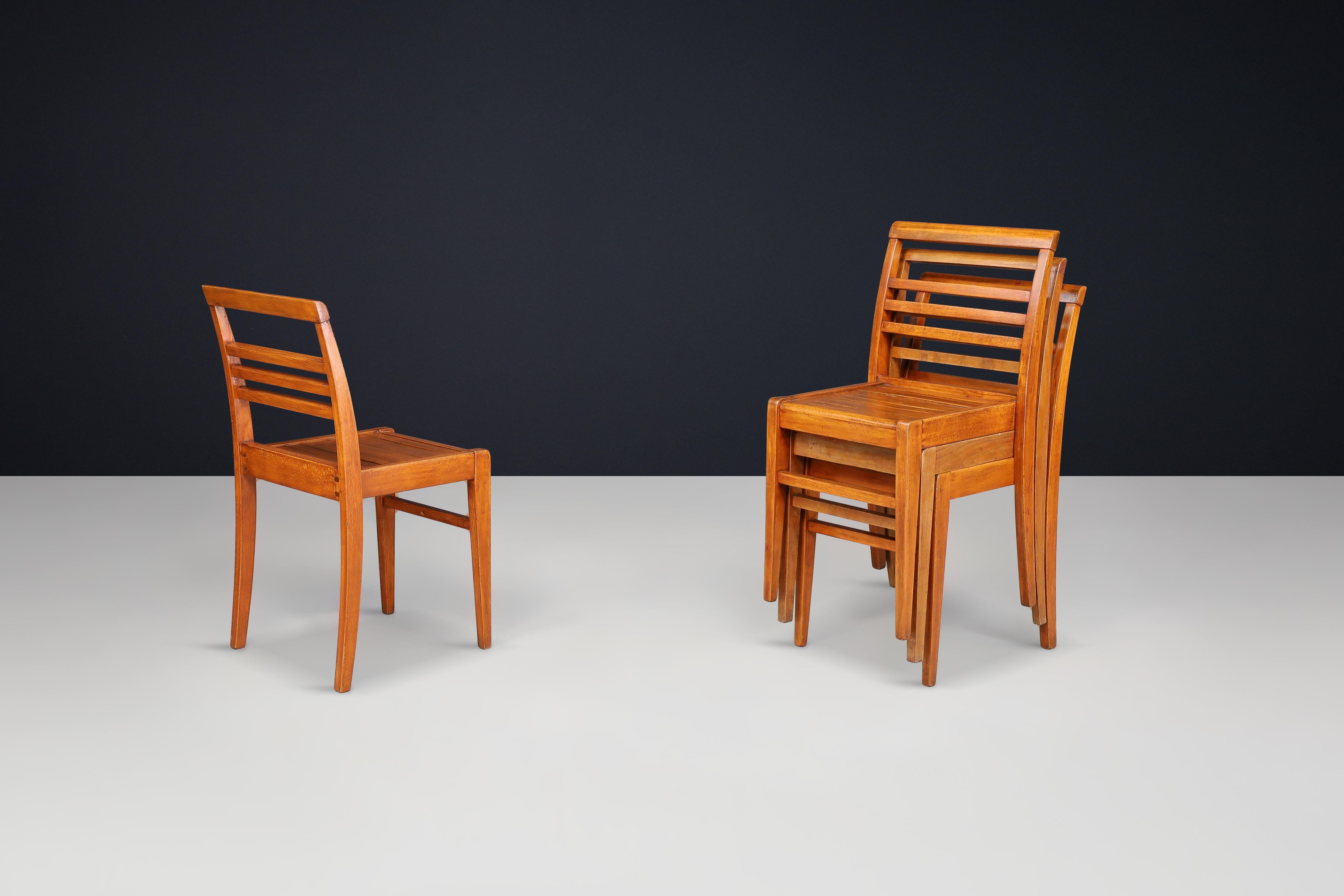 René Gabriel Rekonstruktion Eiche Esszimmerstühle, Frankreich, 1946 - 48+ Verfügbar im Angebot 2