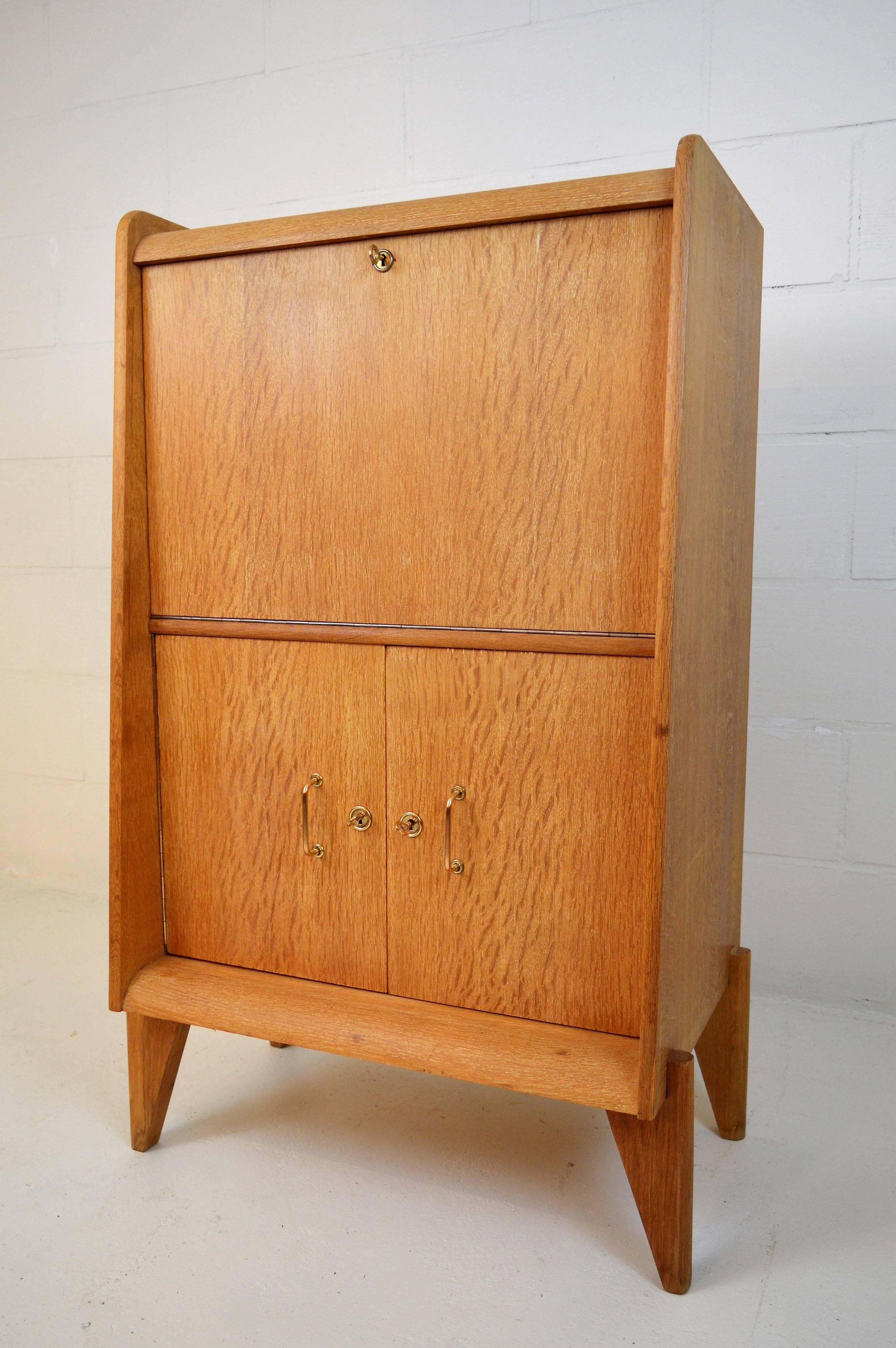 Rene Gabriel Secretary Desk in Oak, 1950s 3