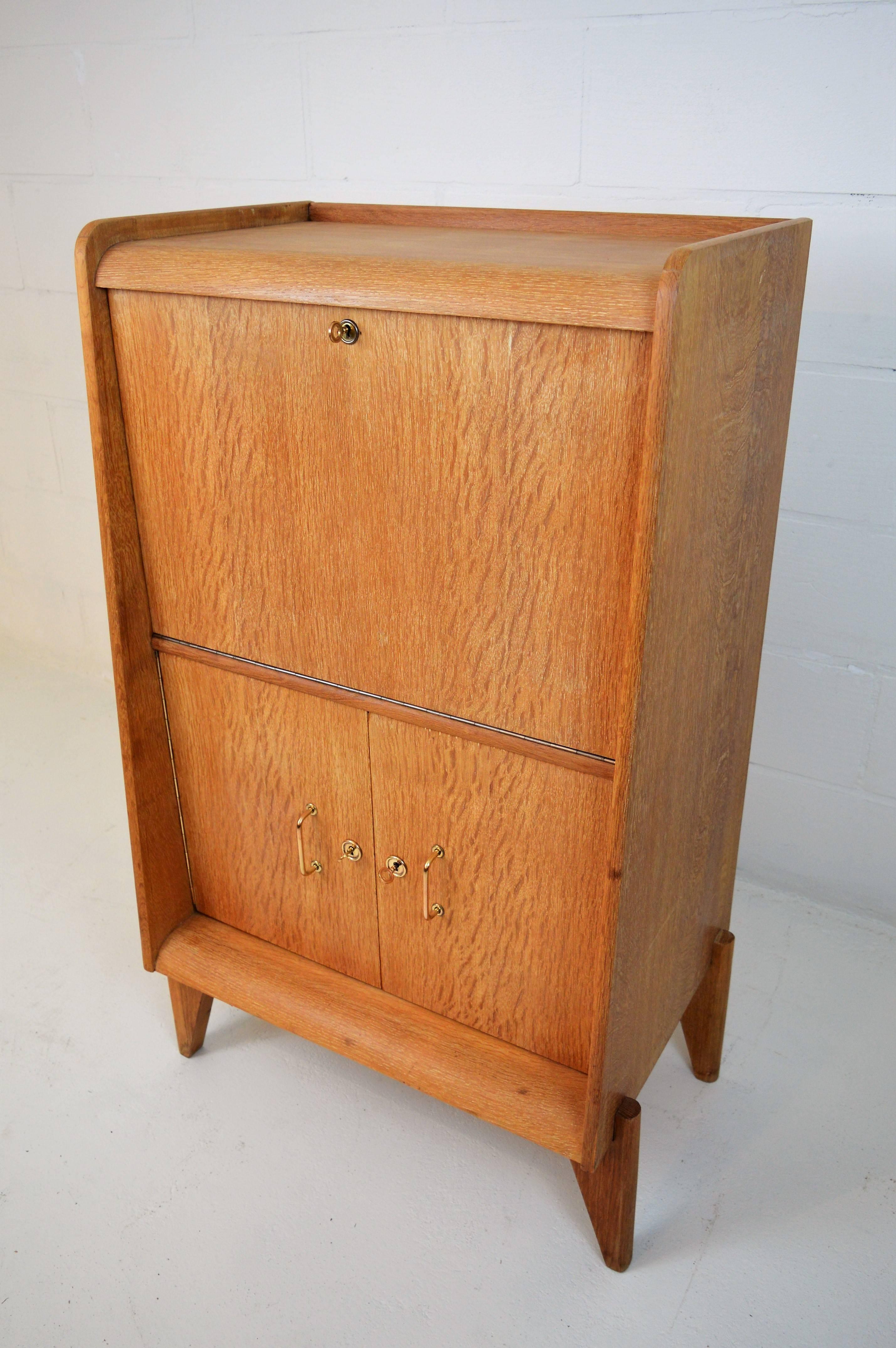 Rene Gabriel Secretary Desk in Oak, 1950s 4