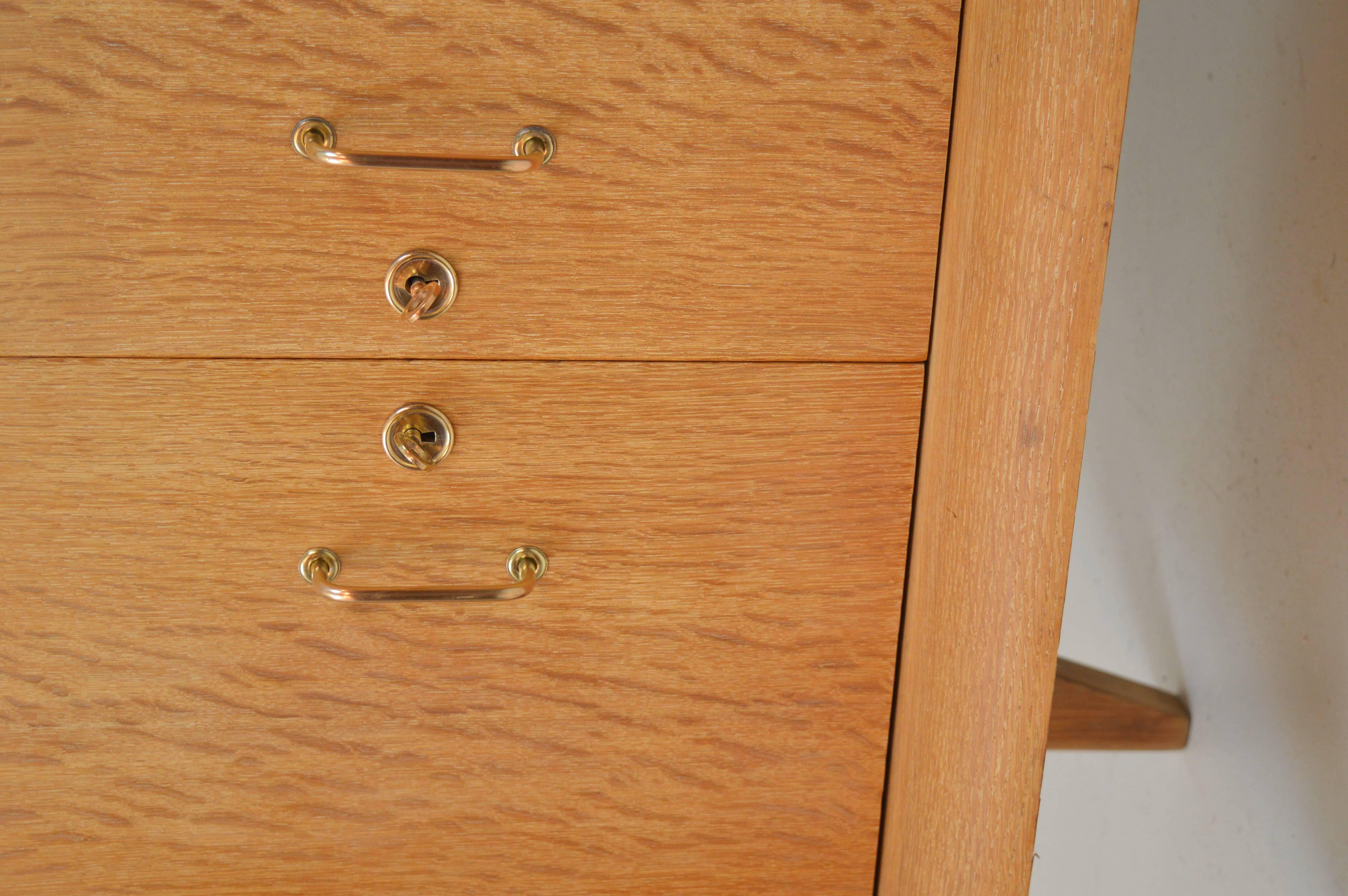 Rene Gabriel Secretary Desk in Oak, 1950s 6