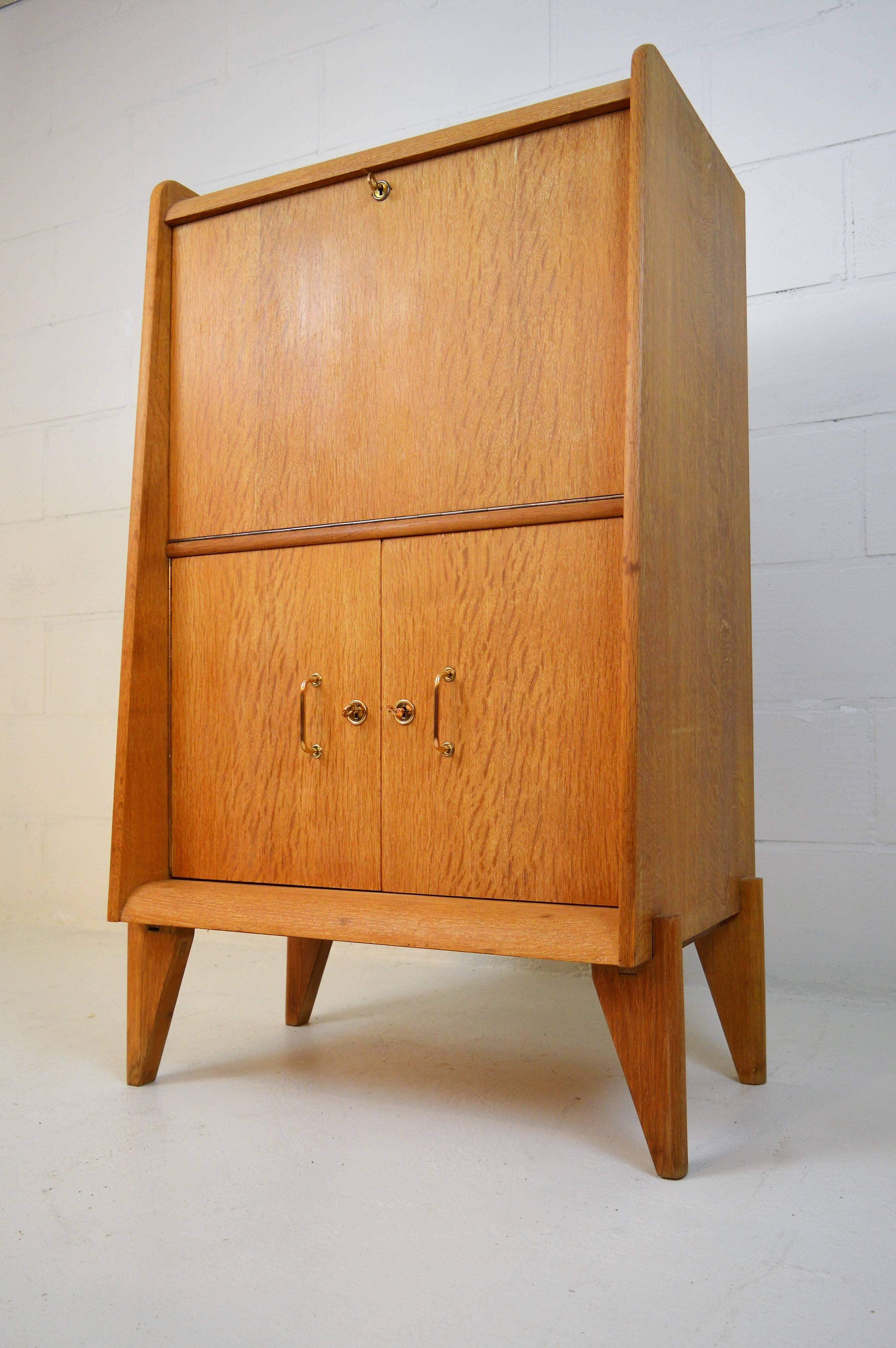 Mid-20th Century Rene Gabriel Secretary Desk in Oak, 1950s