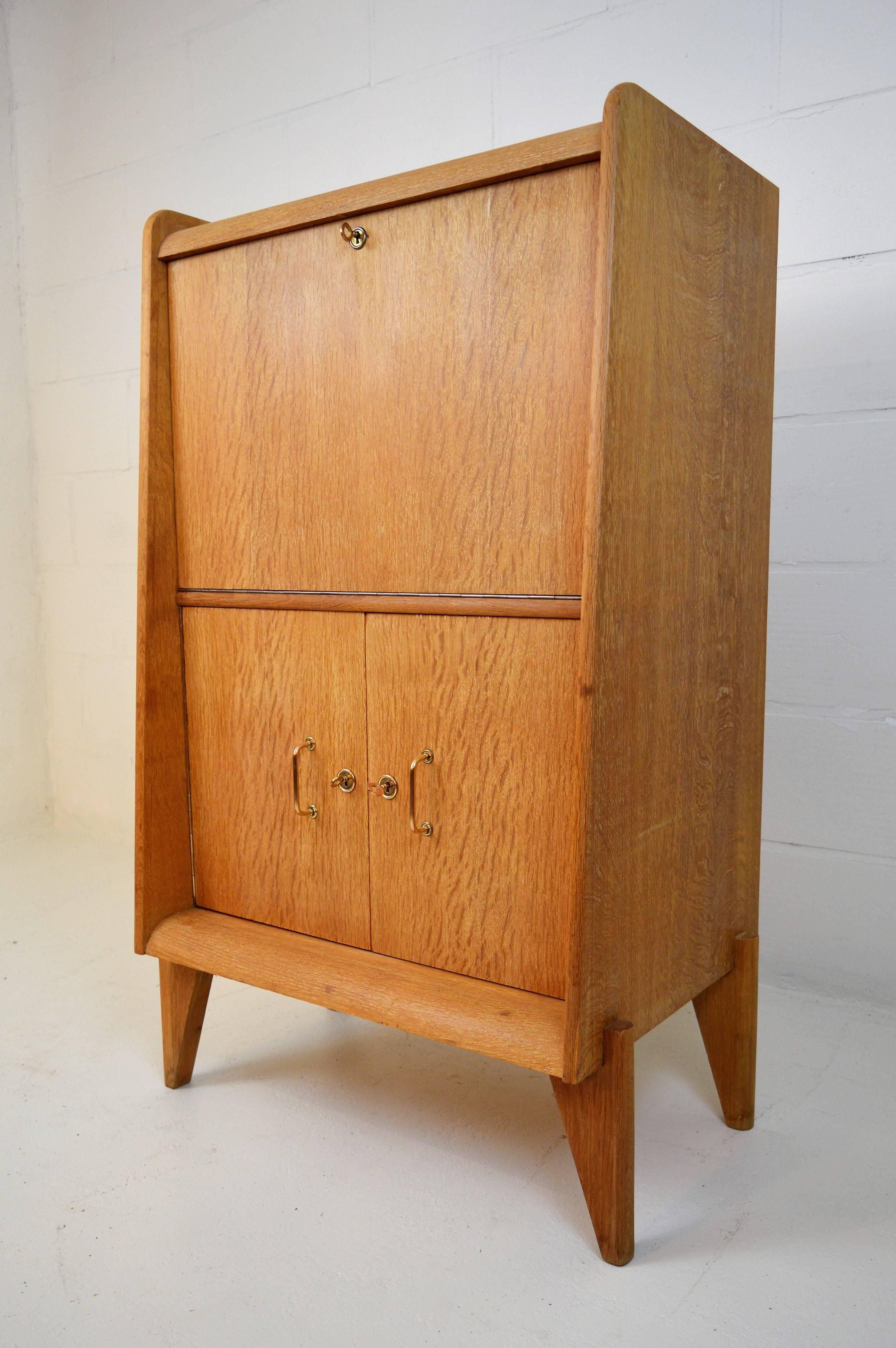 Rene Gabriel Secretary Desk in Oak, 1950s 1