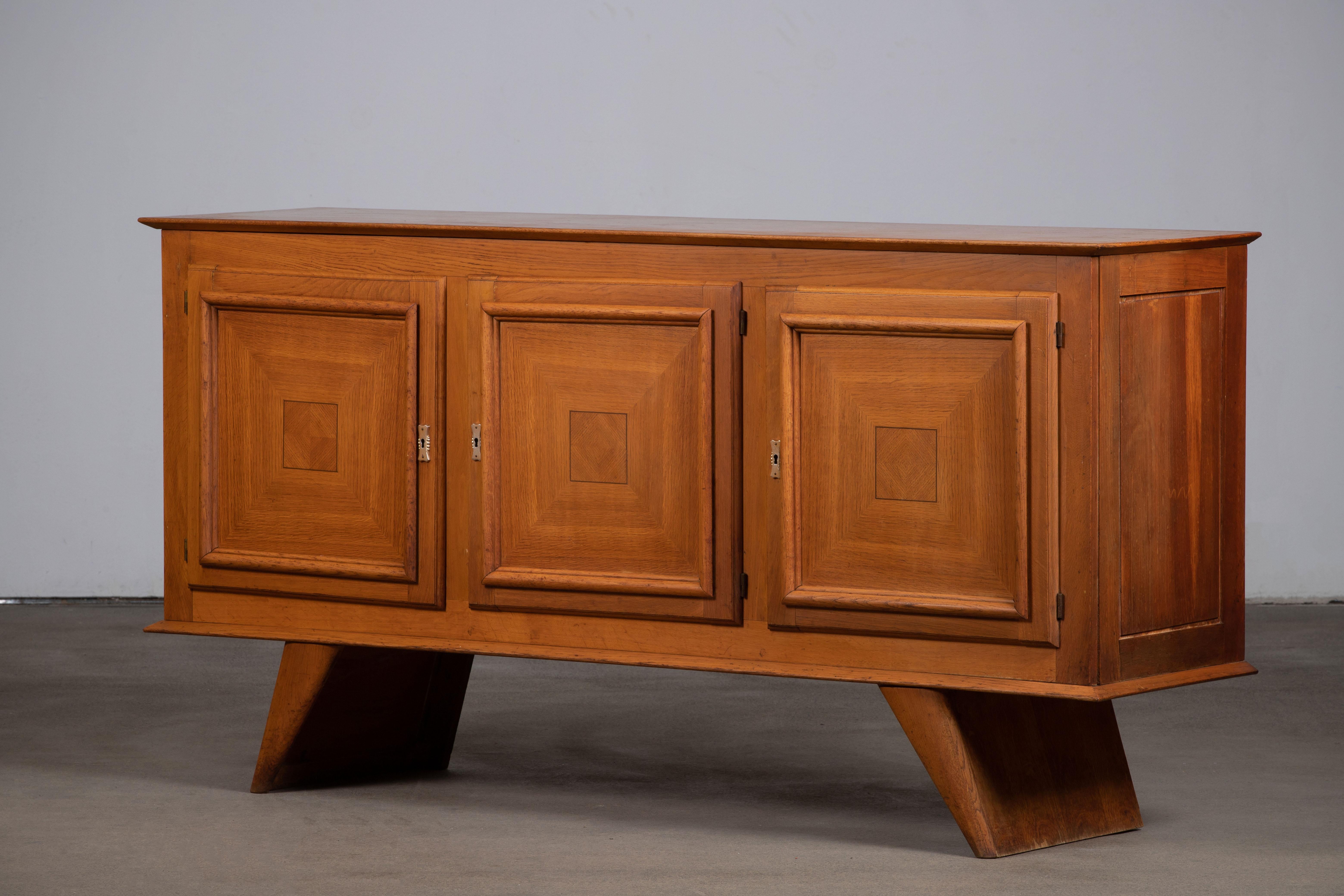 Oak René Gabriel Sideboard  Credenza, France, 1940