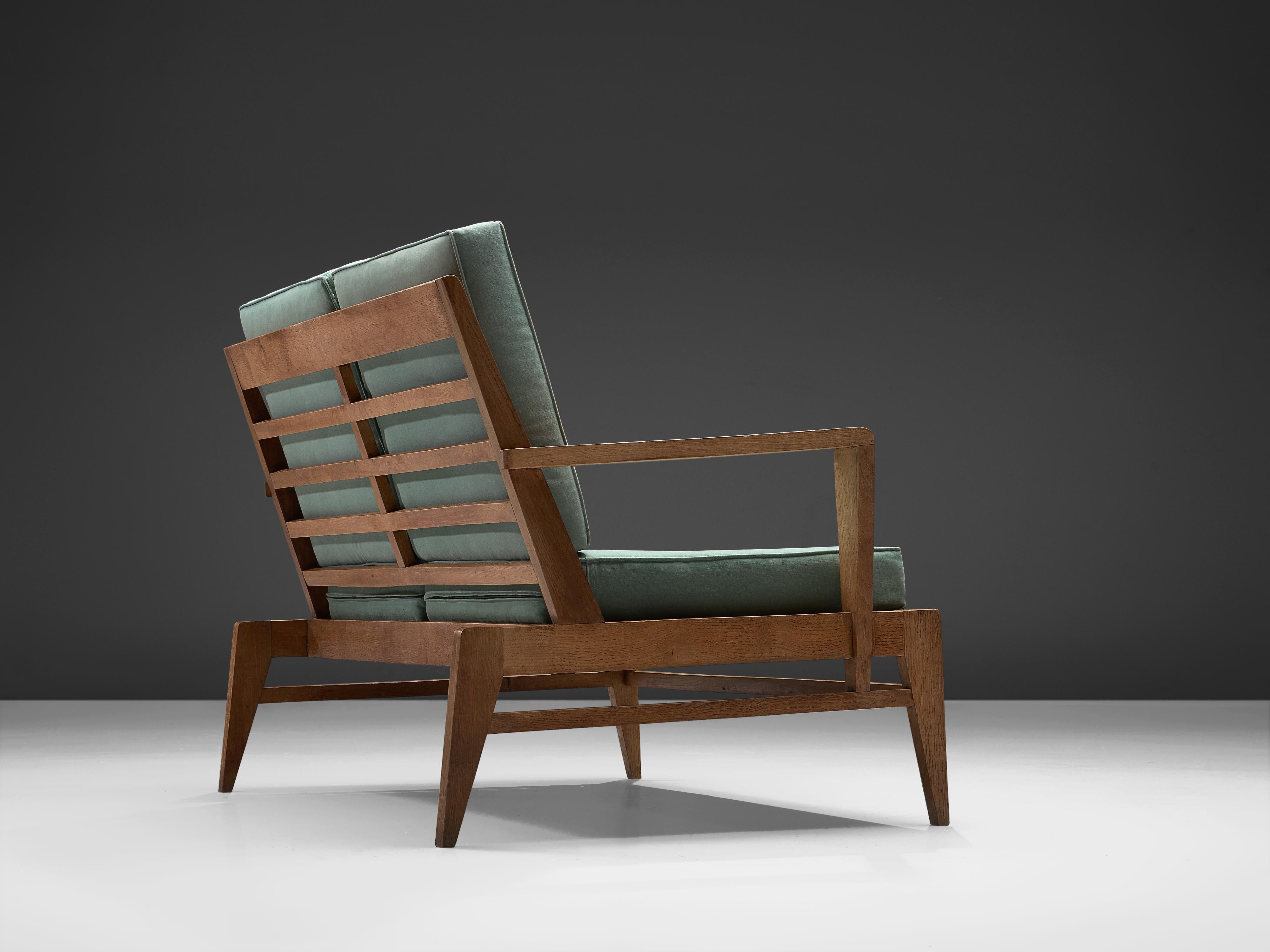 René Gabriel Extremely Rare Sofa in Solid Oak In Good Condition In Waalwijk, NL