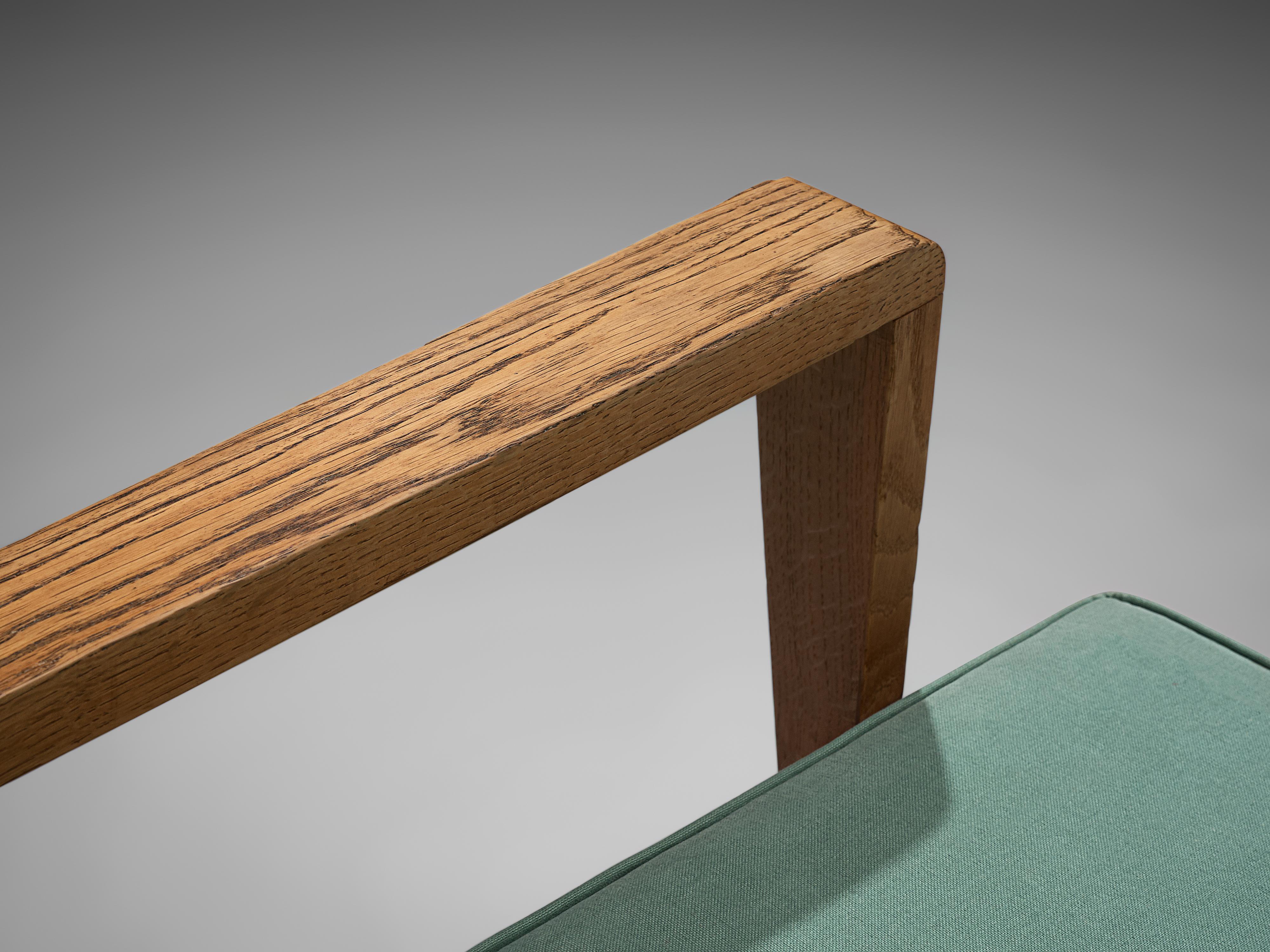 Mid-20th Century René Gabriel Extremely Rare Sofa in Solid Oak