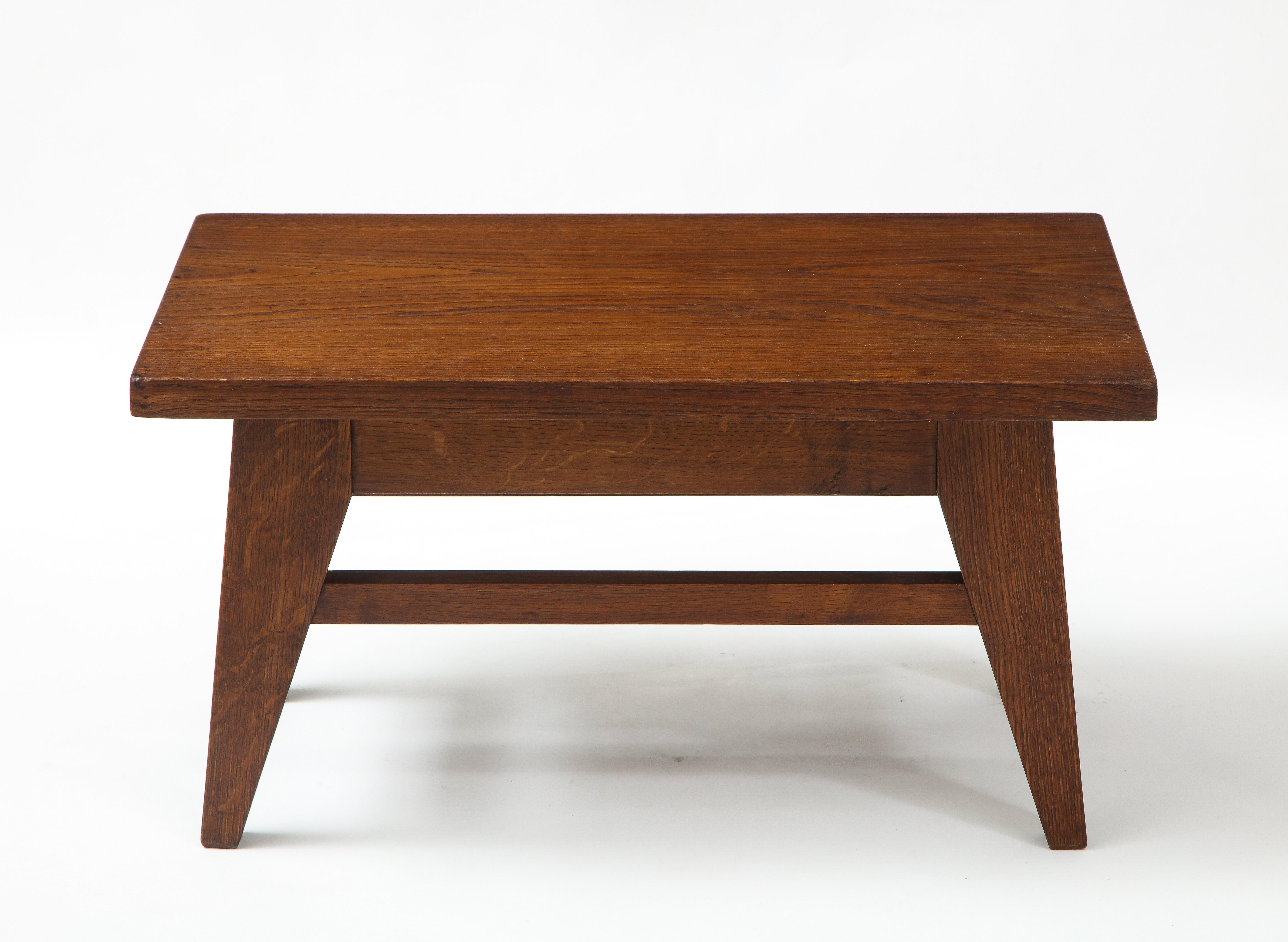 René Gabriel style low table stool, France, c. 1950
Oak
Measures: H: 13 D: 14.25 W: 24 in.
?