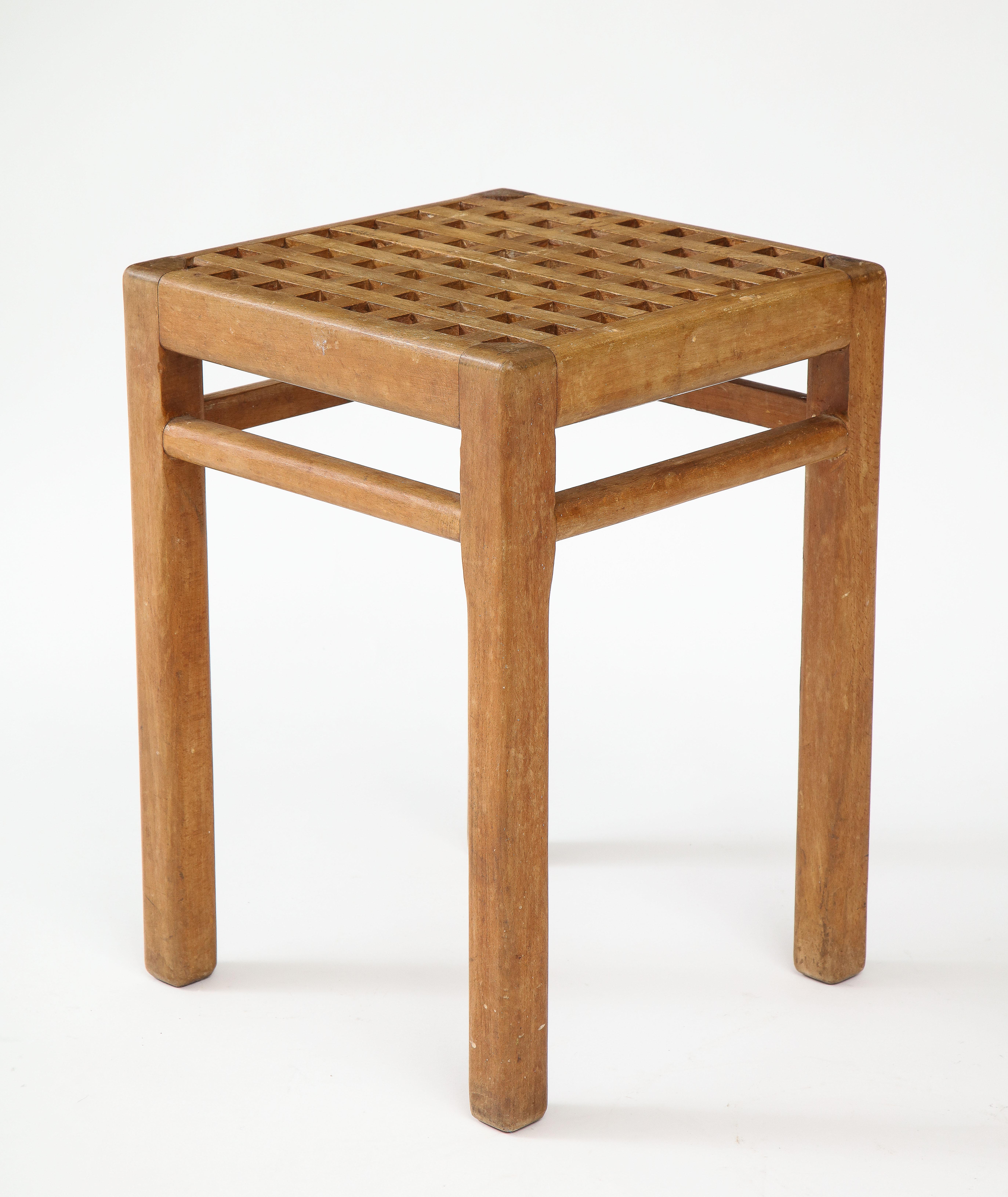Hand-Crafted René Gabriel Table/Stool, France, c. 1940