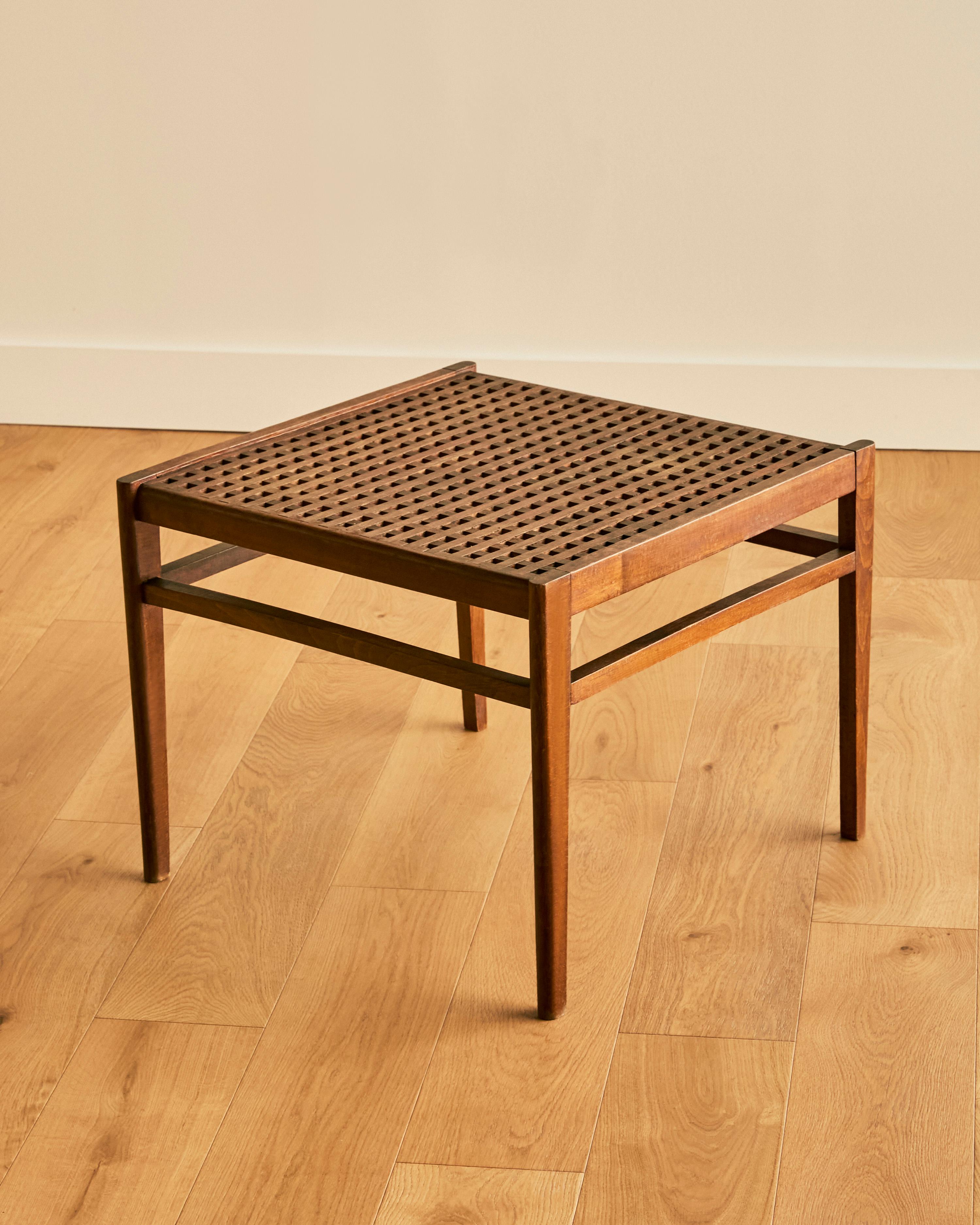 Rene Gabriel teak openwork lattice top coffee / side table. 