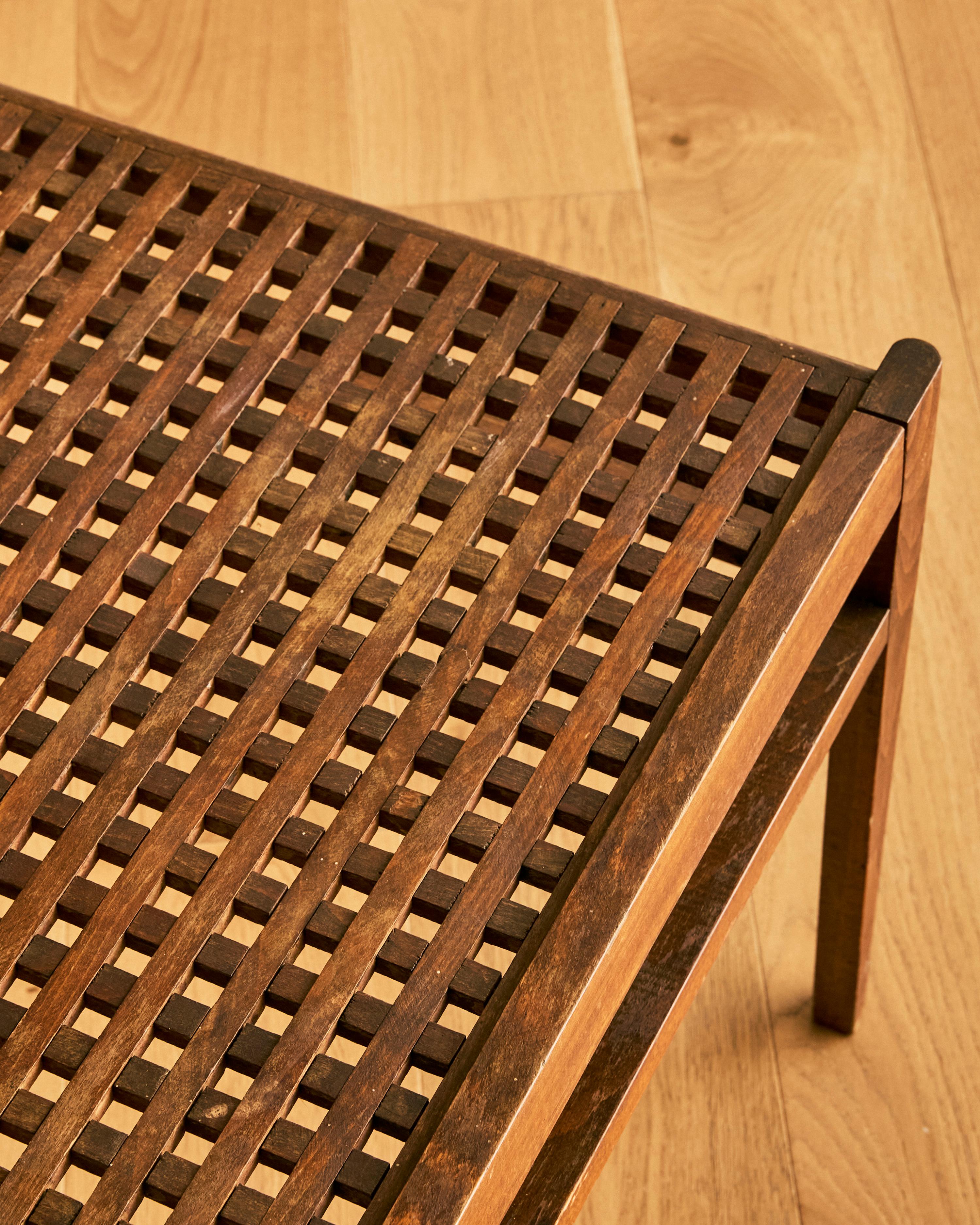 Rene Gabriel Teak Lattice Coffee or Side Table Carpintería en venta