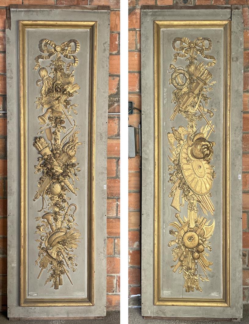 Wood René Gaillard (architect), Aimé Octobre (sculptor), Regency-Style Painted For Sale