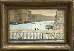 Balustrade du Rialto aux Deux Pigeons - 20th Century Riverscape by Rene Genis