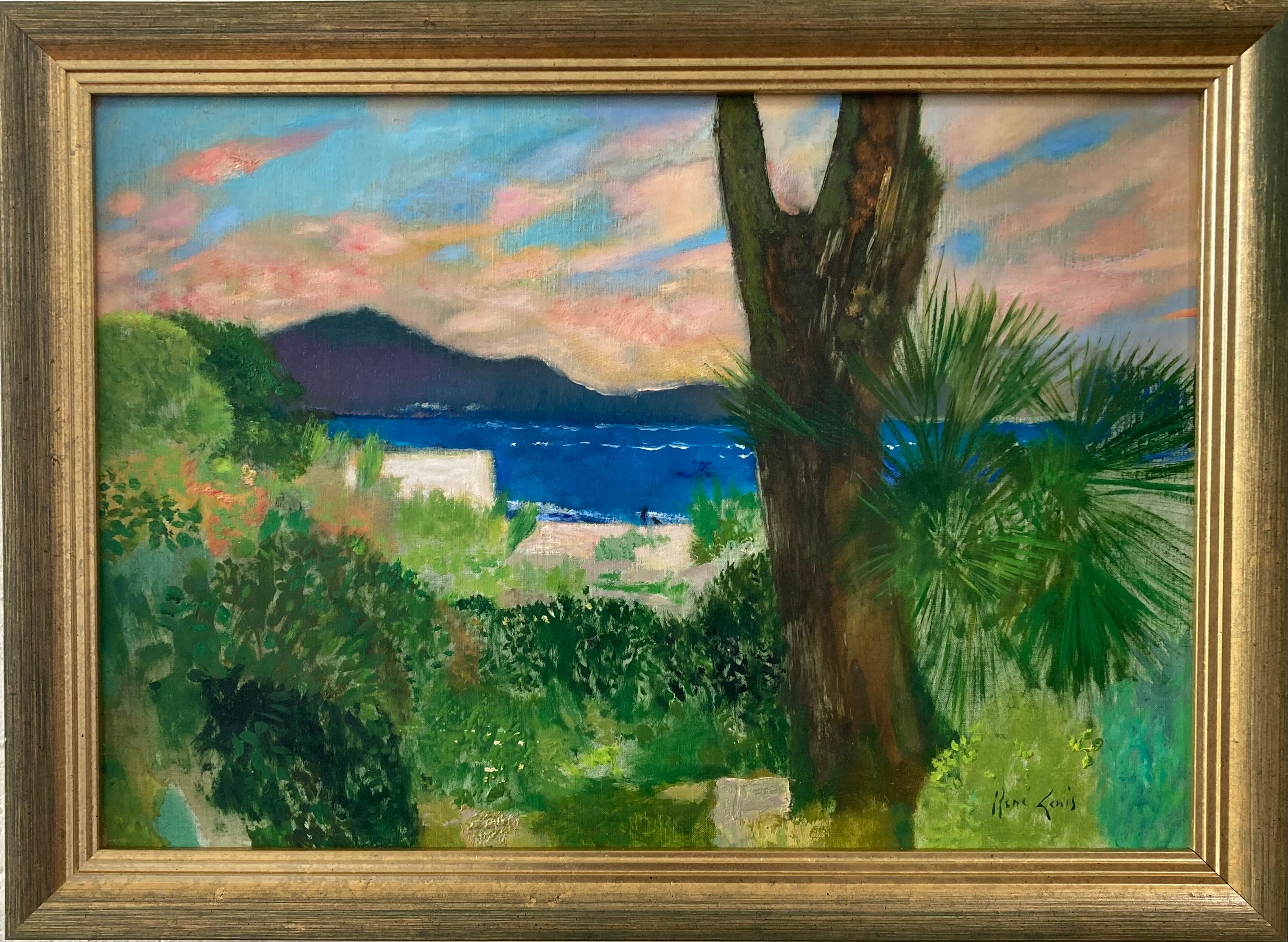 René Genis Landscape Painting - Bandol, Cote D'Azur, South of France, Mediterranean scene