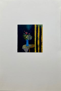 ""Bouquet Au Rideau Jaune" : Bouquet avec rideau jaune